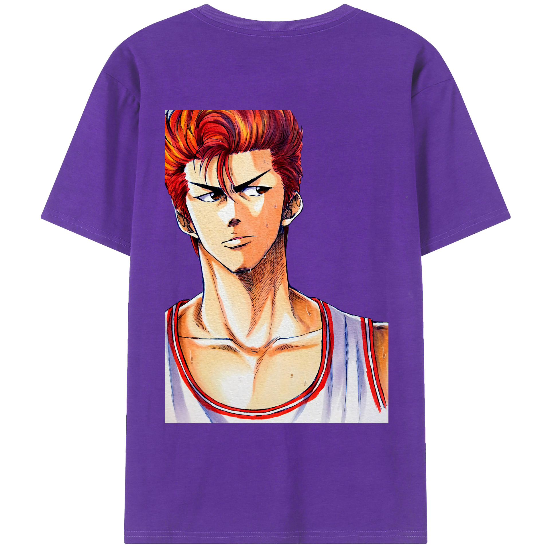 （画像用） SLAM DUNK／スラムダンク 綿100％ メンズ半袖Tシャツ（バックプリント） 通気性