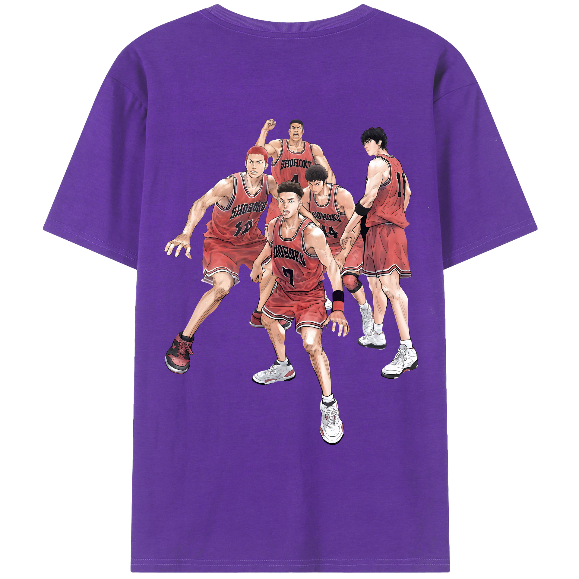 （画像用） SLAM DUNK／スラムダンク 綿100％ メンズ半袖Tシャツ（バックプリント） 通気性
