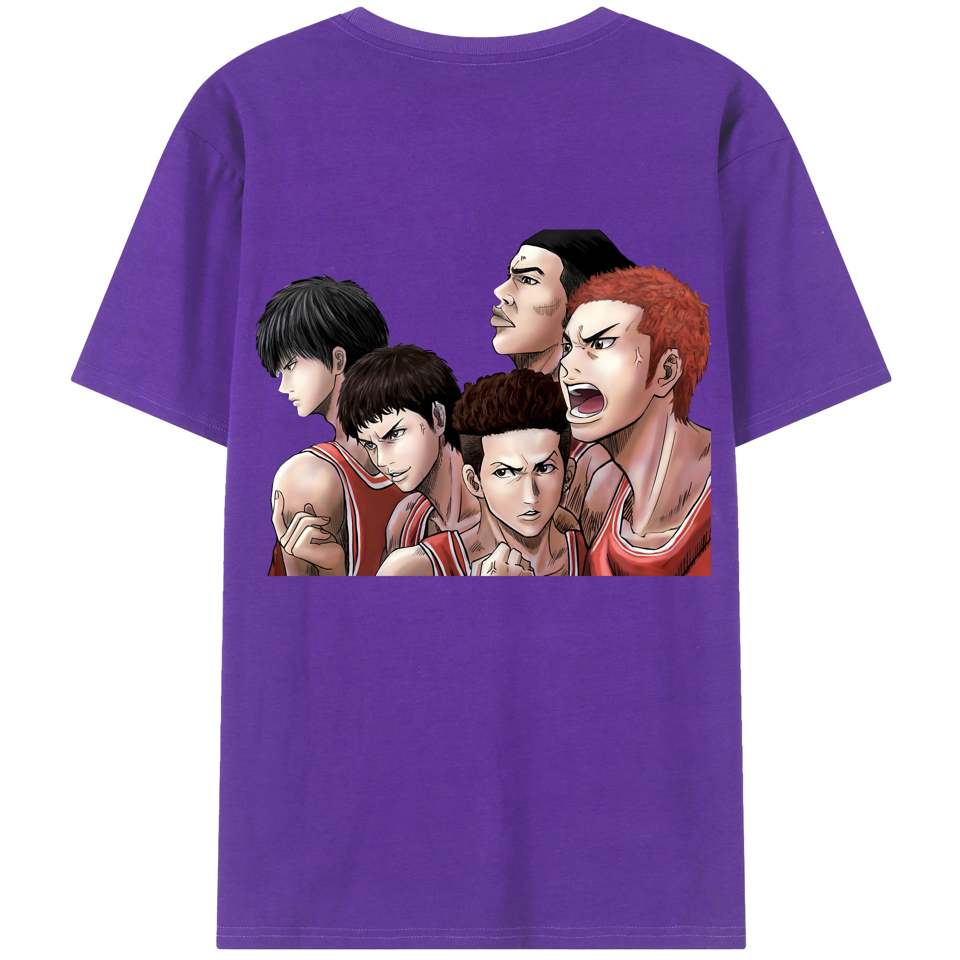 （画像用） SLAM DUNK／スラムダンク 綿100％ メンズ半袖Tシャツ（バックプリント） 通気性