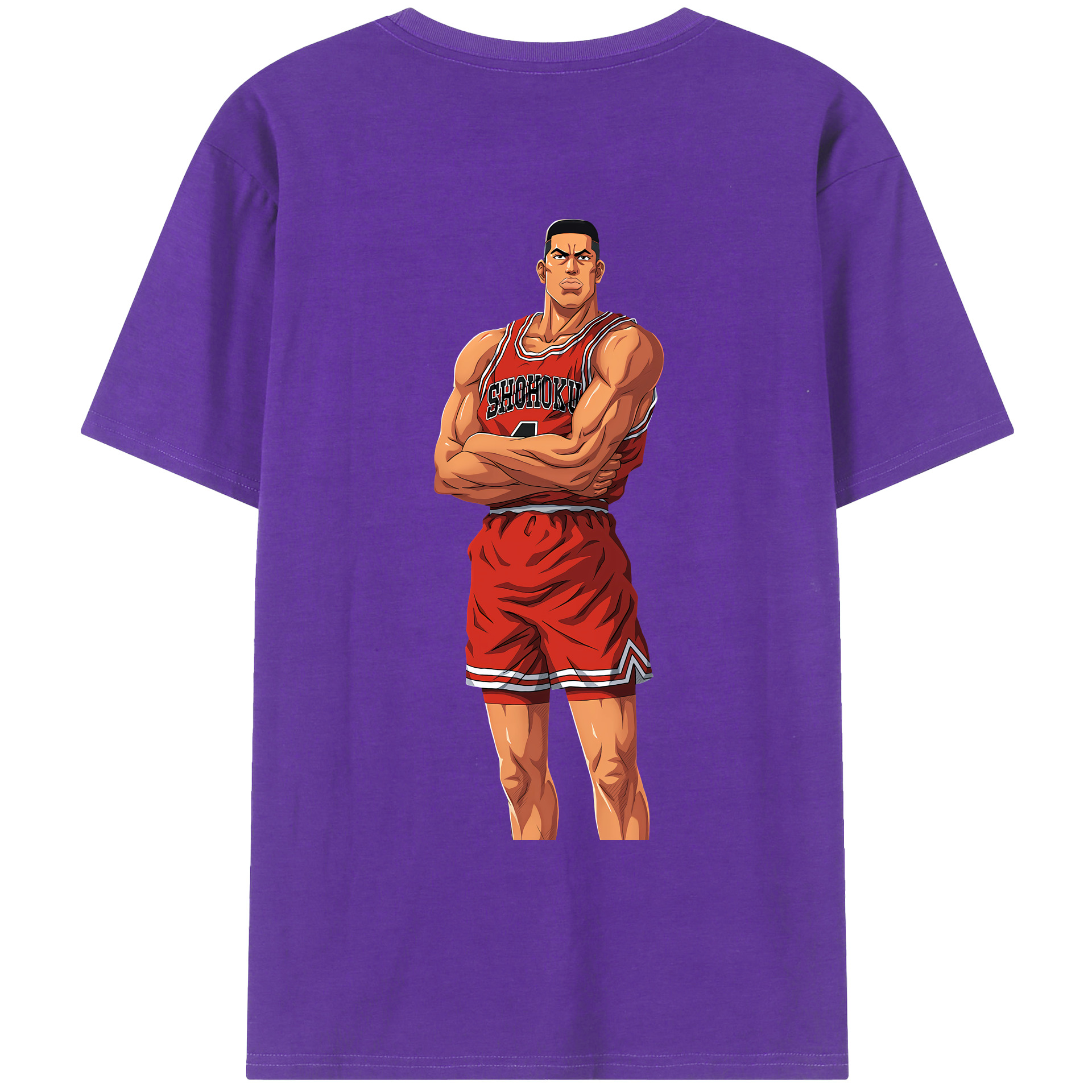 （画像用） SLAM DUNK／スラムダンク 綿100％ メンズ半袖Tシャツ（バックプリント） 通気性