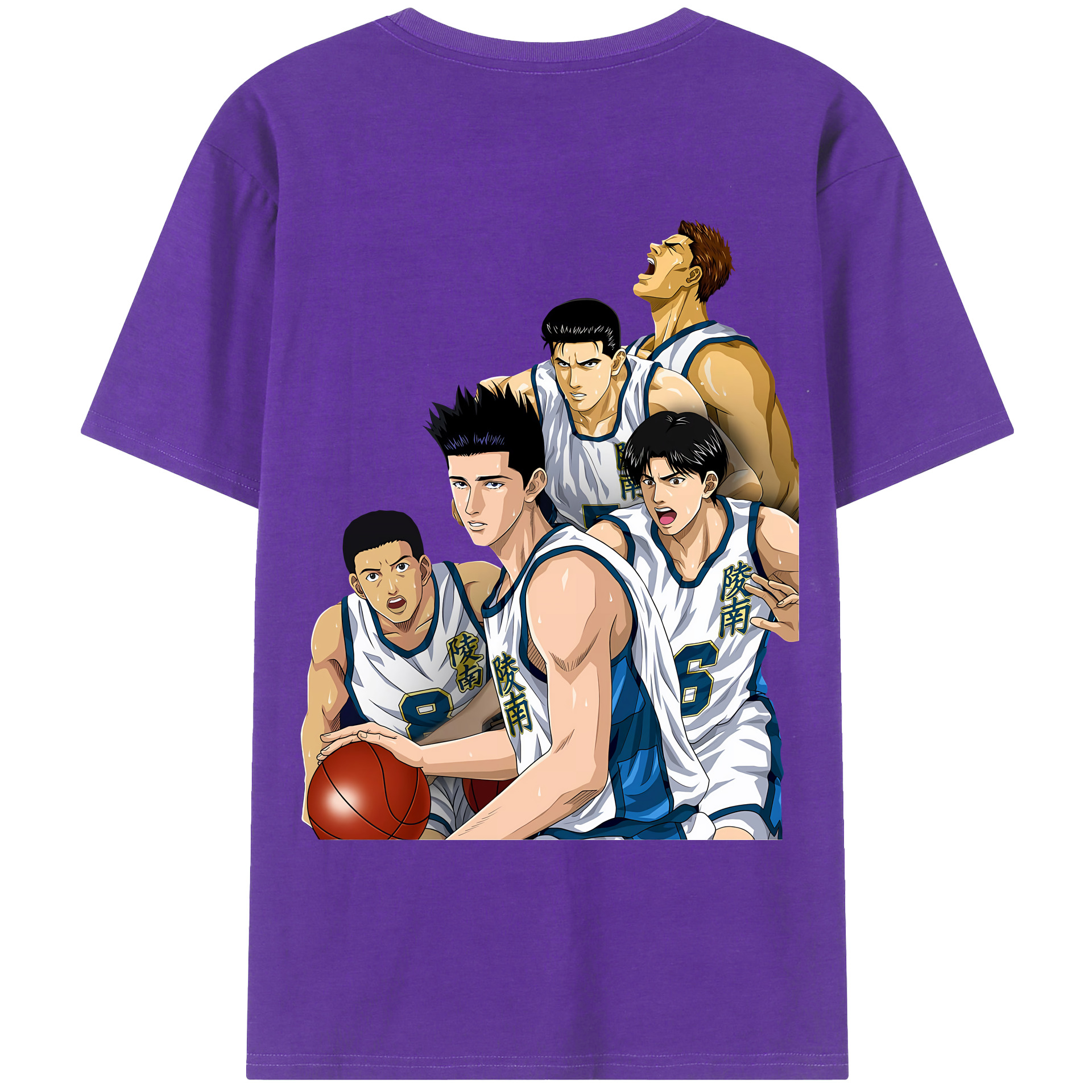 （画像用） SLAM DUNK／スラムダンク 綿100％ メンズ半袖Tシャツ（バックプリント） 通気性