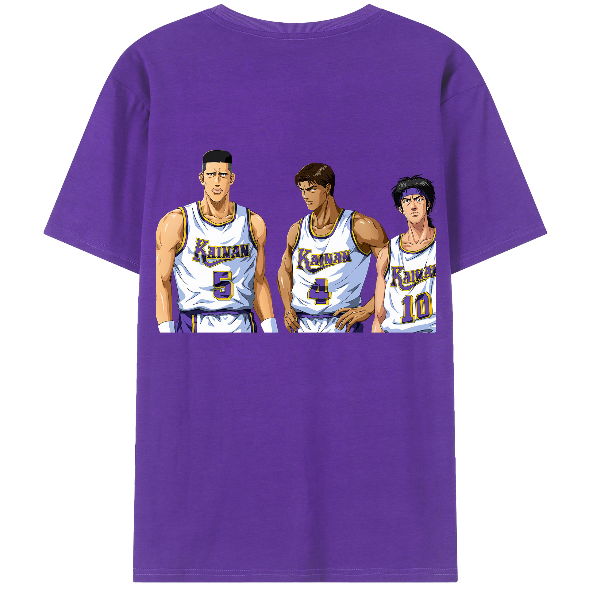（画像用） SLAM DUNK／スラムダンク 綿100％ メンズ半袖Tシャツ（バックプリント） 通気性