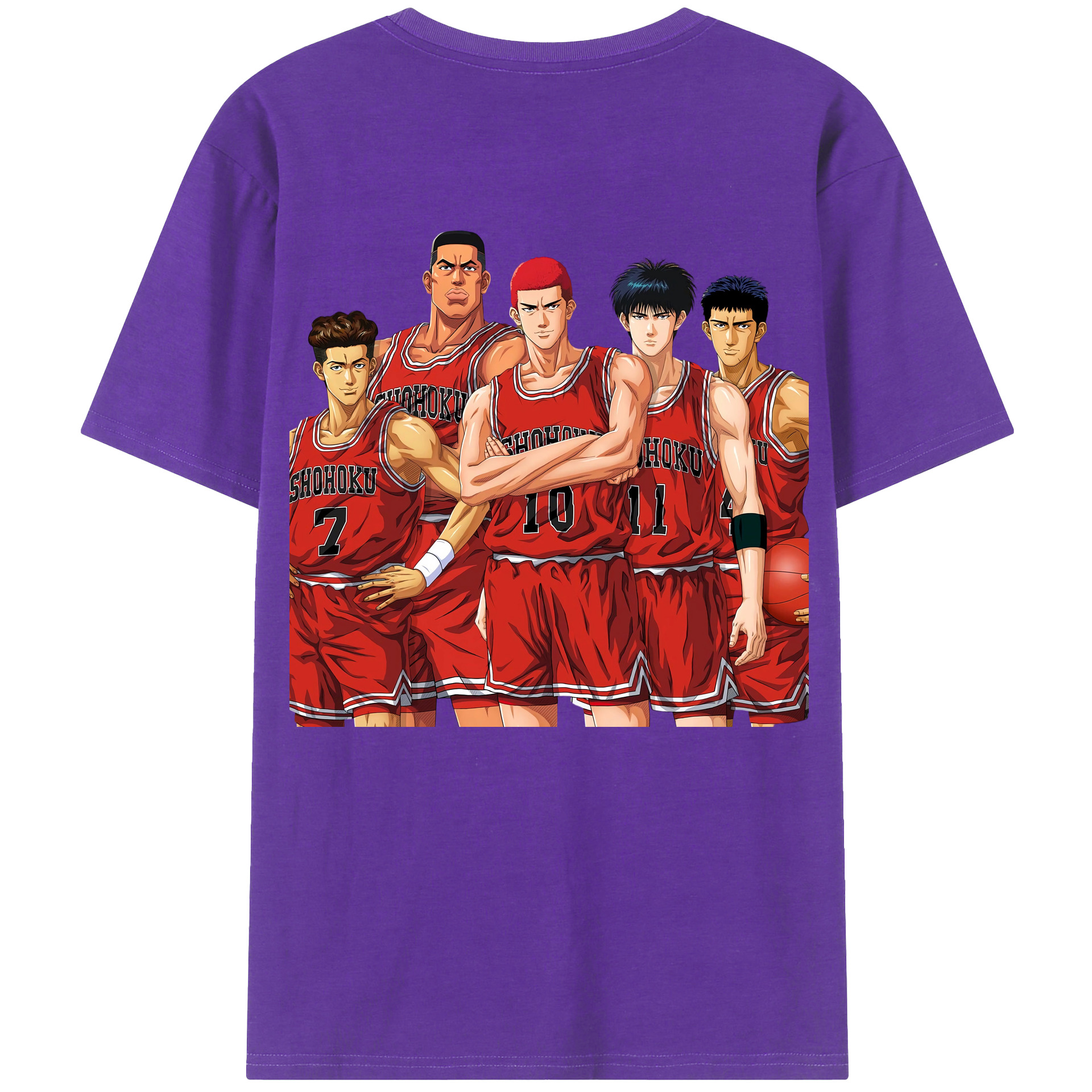 （画像用） SLAM DUNK／スラムダンク 綿100％ メンズ半袖Tシャツ（バックプリント） 通気性