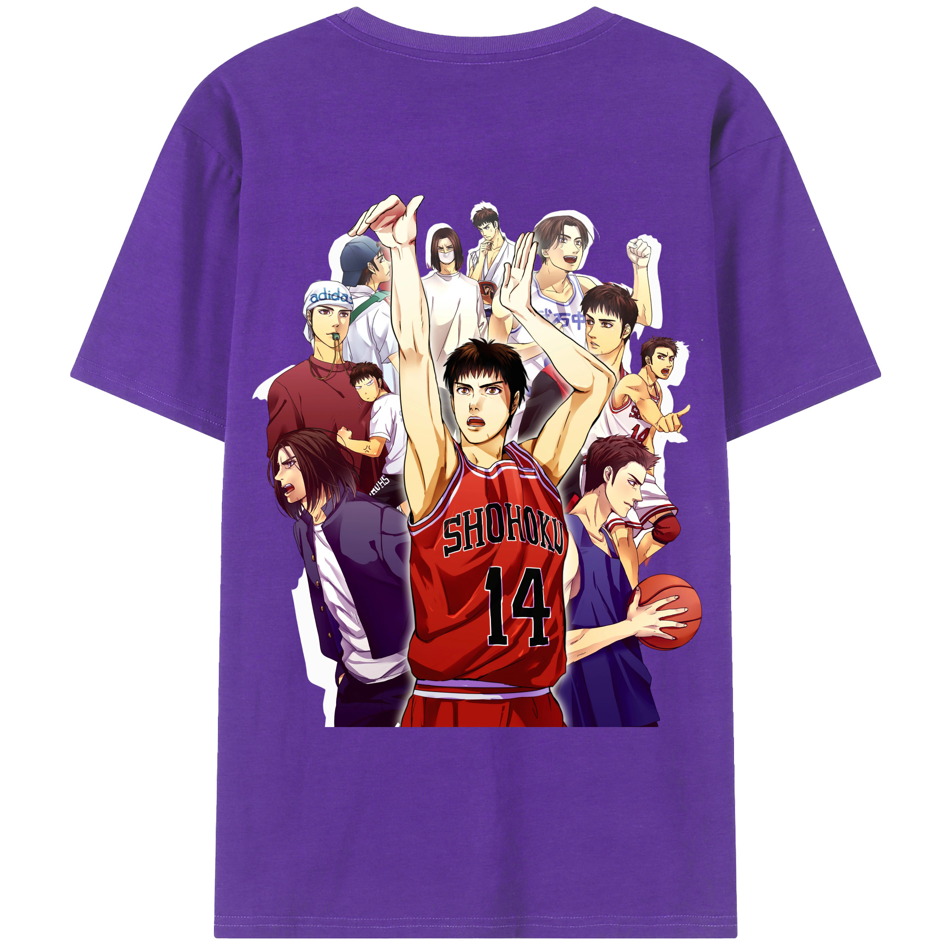 （画像用） SLAM DUNK／スラムダンク 綿100％ メンズ半袖Tシャツ（バックプリント） 通気性