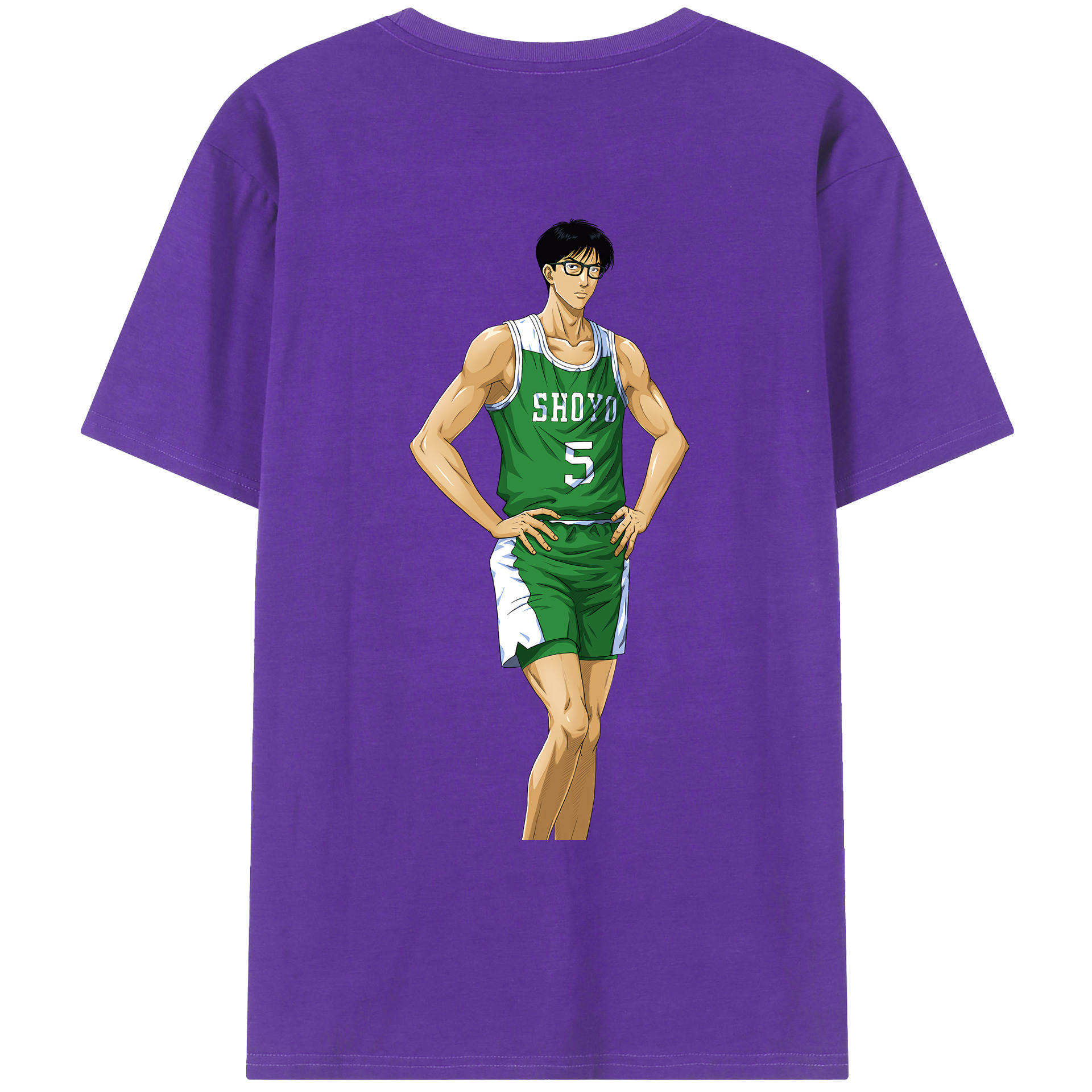 （画像用） SLAM DUNK／スラムダンク 綿100％ メンズ半袖Tシャツ（バックプリント） 通気性