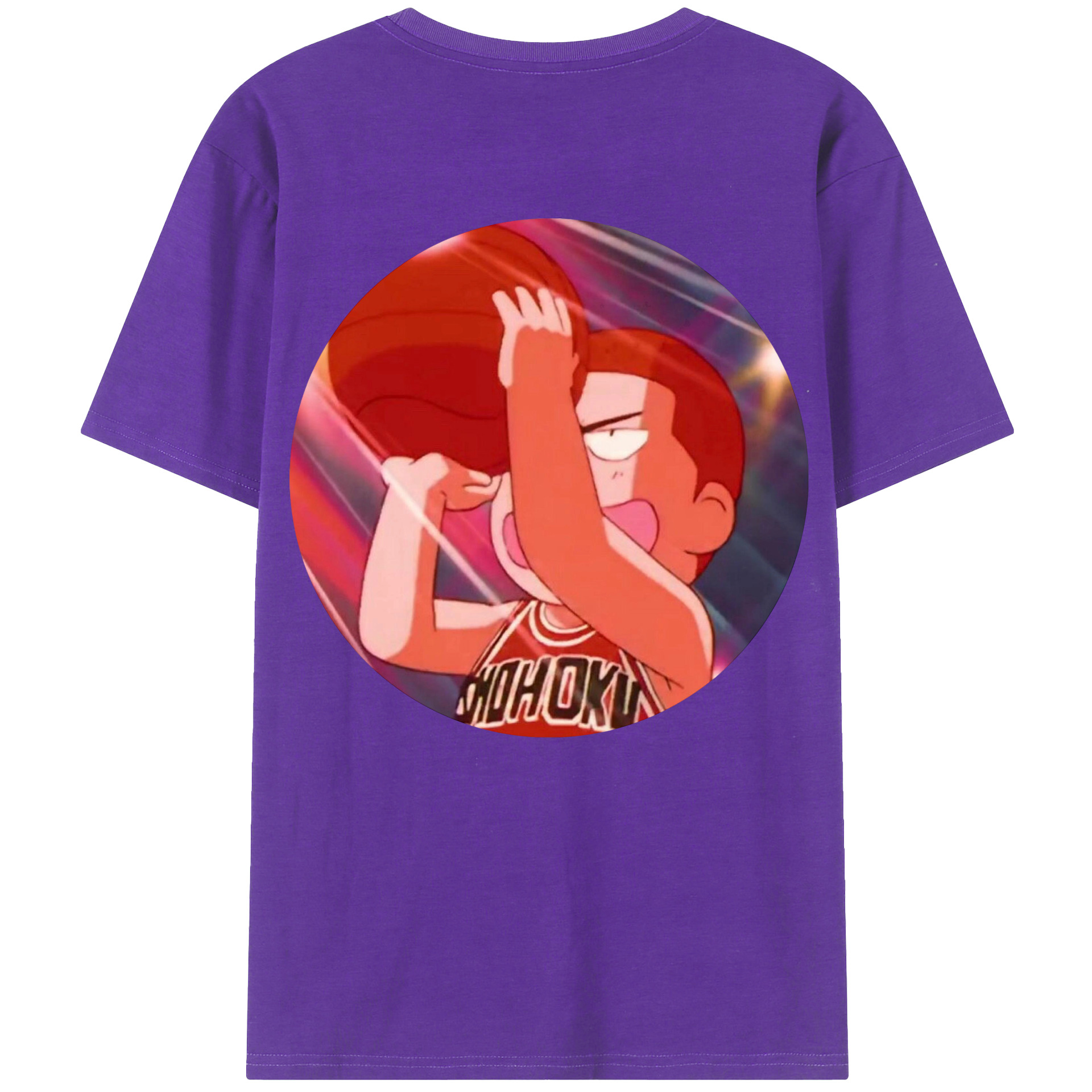 （画像用） SLAM DUNK／スラムダンク 綿100％ メンズ半袖Tシャツ（バックプリント） 通気性