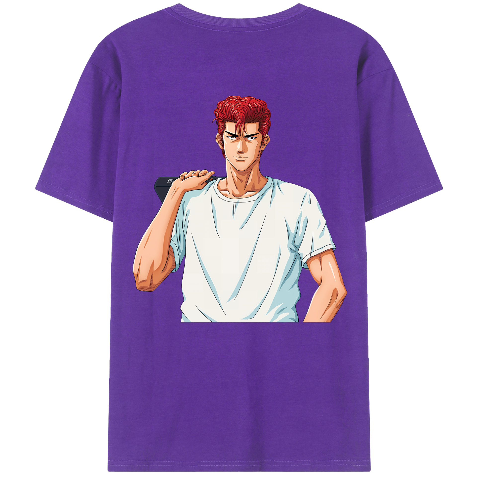 （画像用） SLAM DUNK／スラムダンク 綿100％ メンズ半袖Tシャツ（バックプリント） 通気性