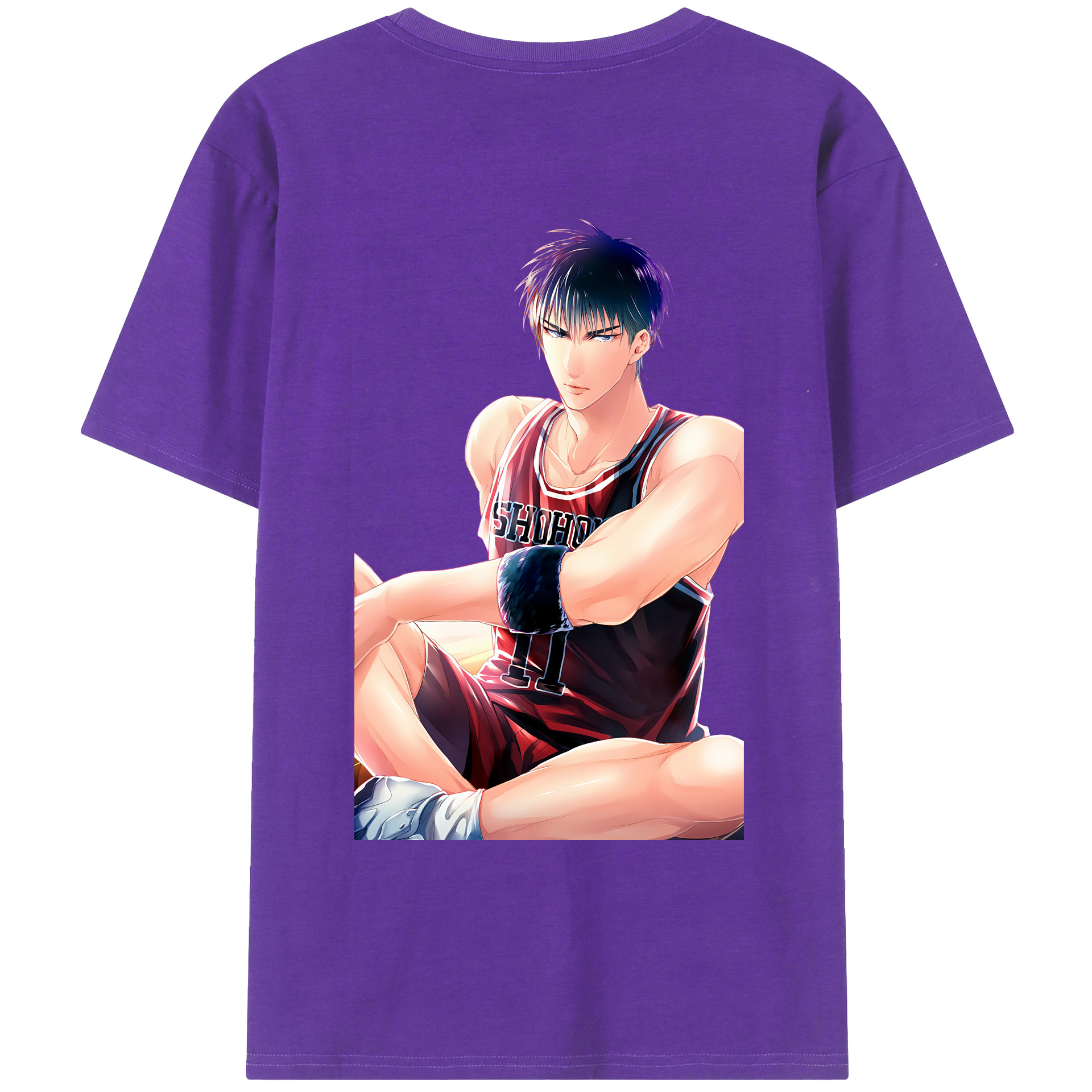 （画像用） SLAM DUNK／スラムダンク 綿100％ メンズ半袖Tシャツ（バックプリント） 通気性