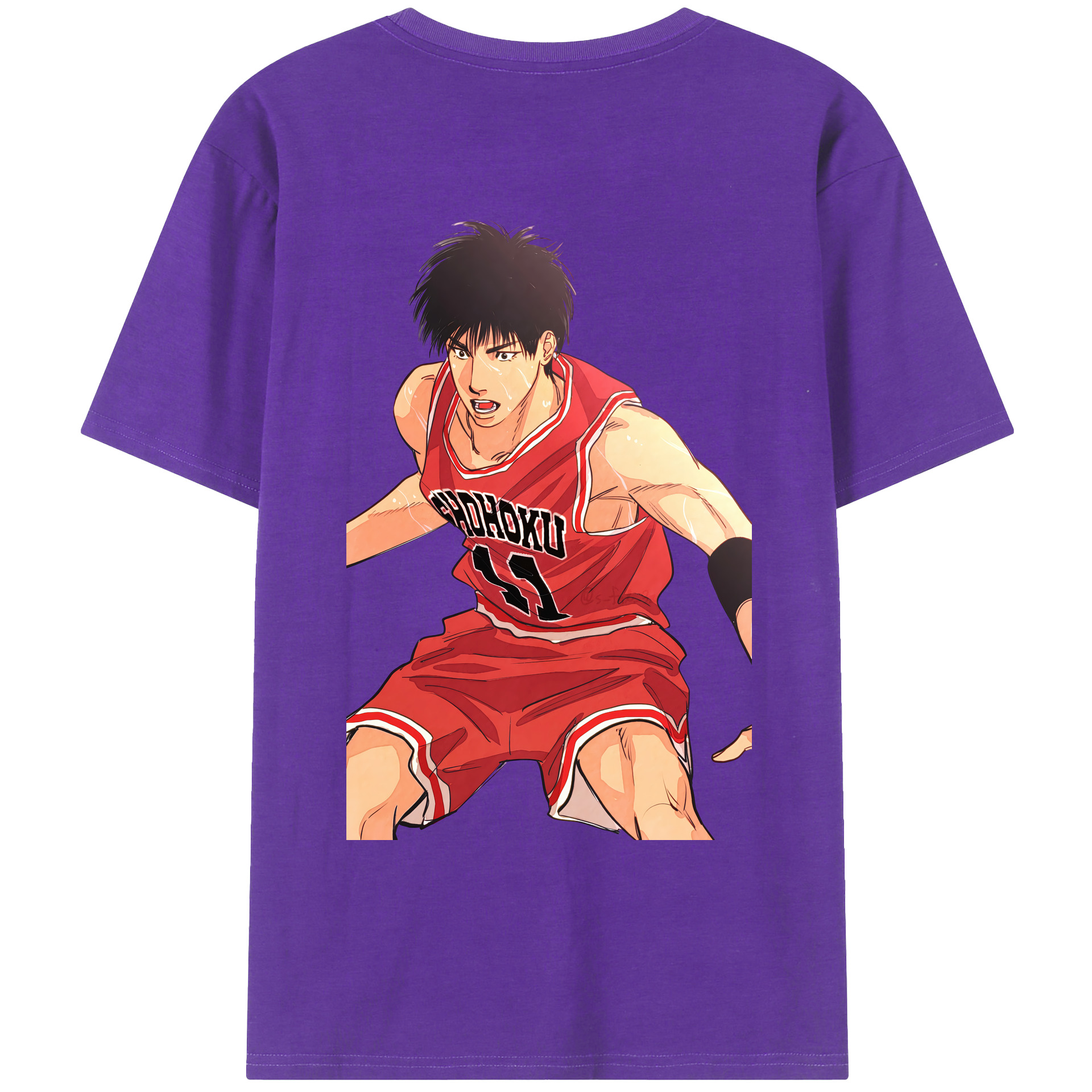 （画像用） SLAM DUNK／スラムダンク 綿100％ メンズ半袖Tシャツ（バックプリント） 通気性