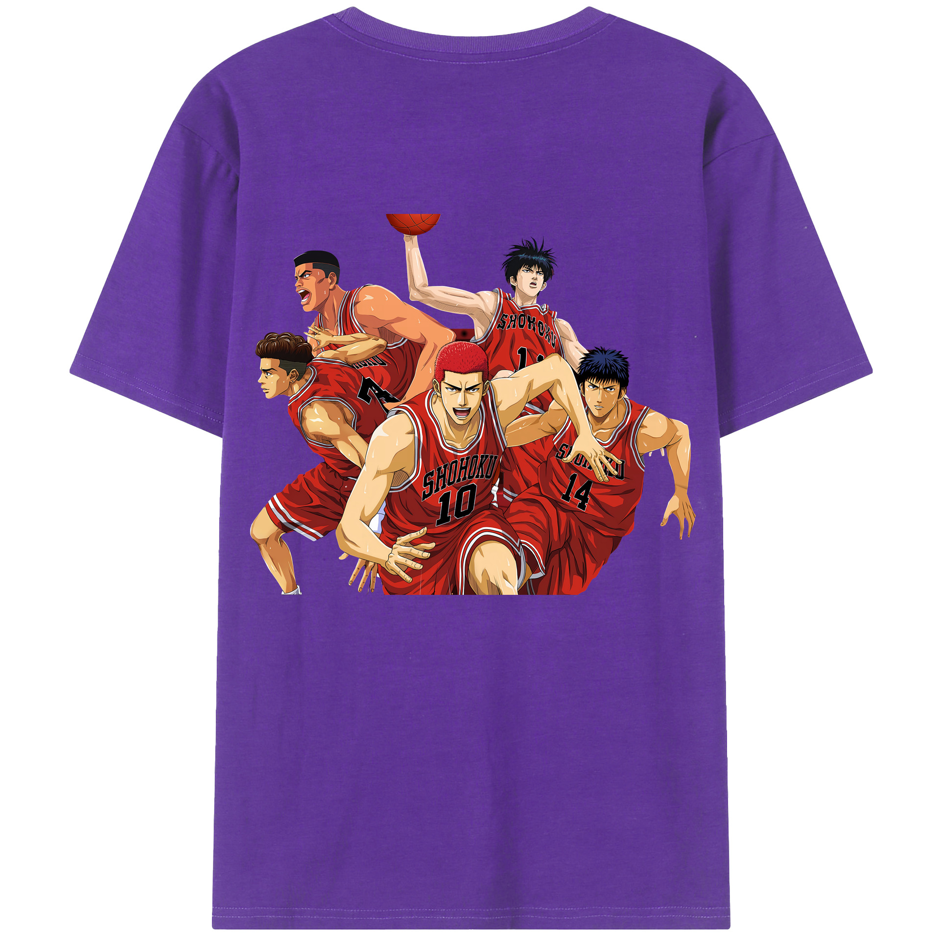 （画像用） SLAM DUNK／スラムダンク 綿100％ メンズ半袖Tシャツ（バックプリント） 通気性