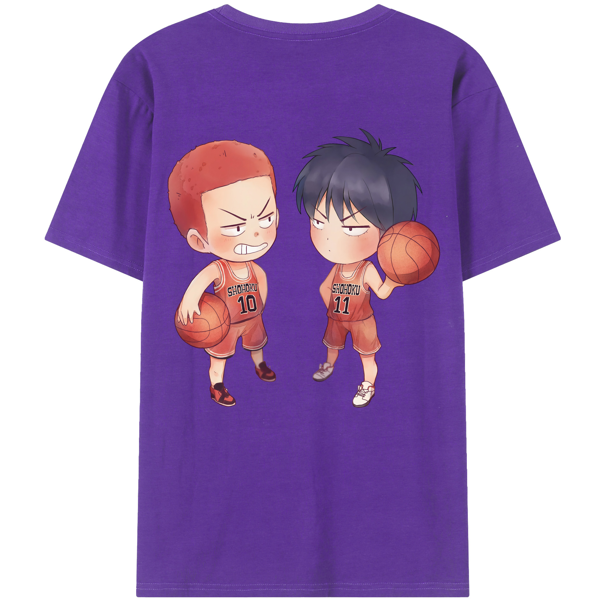 （画像用） SLAM DUNK／スラムダンク 綿100％ メンズ半袖Tシャツ（バックプリント） 通気性