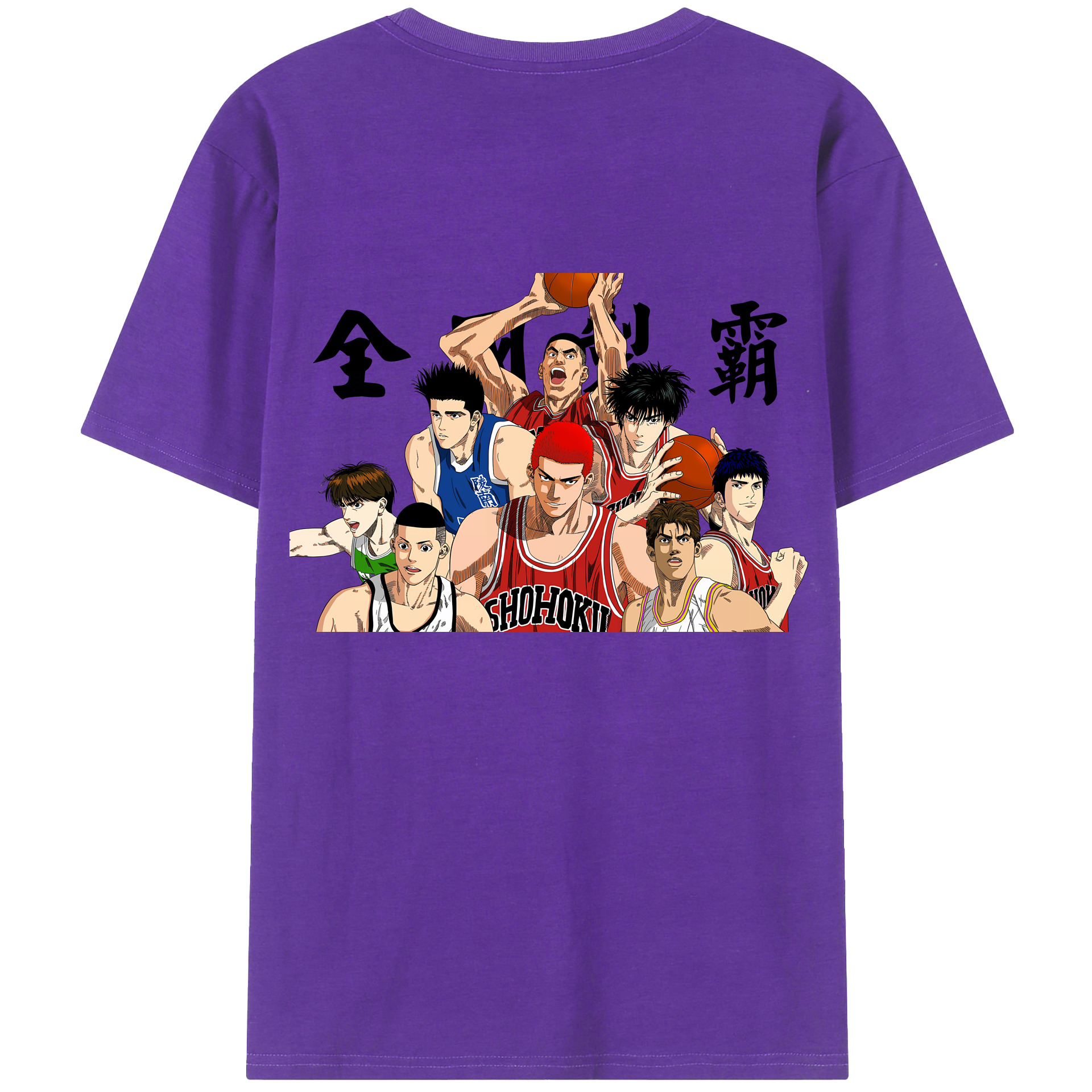 （画像用） SLAM DUNK／スラムダンク 綿100％ メンズ半袖Tシャツ（バックプリント） 通気性