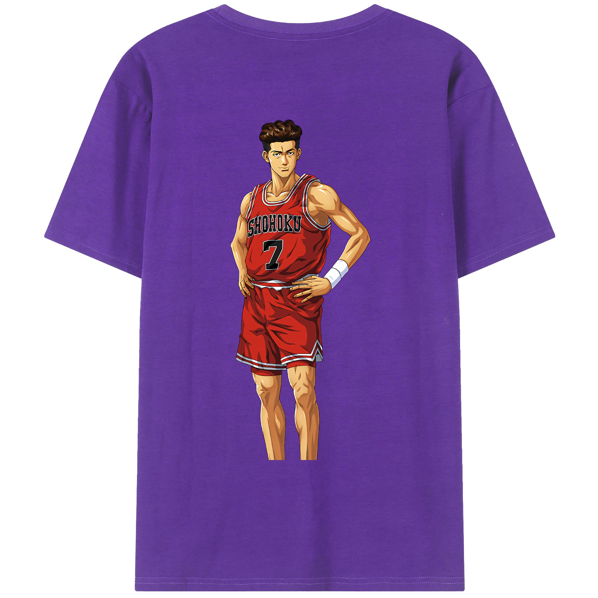 （画像用） SLAM DUNK／スラムダンク 綿100％ メンズ半袖Tシャツ（バックプリント） 通気性