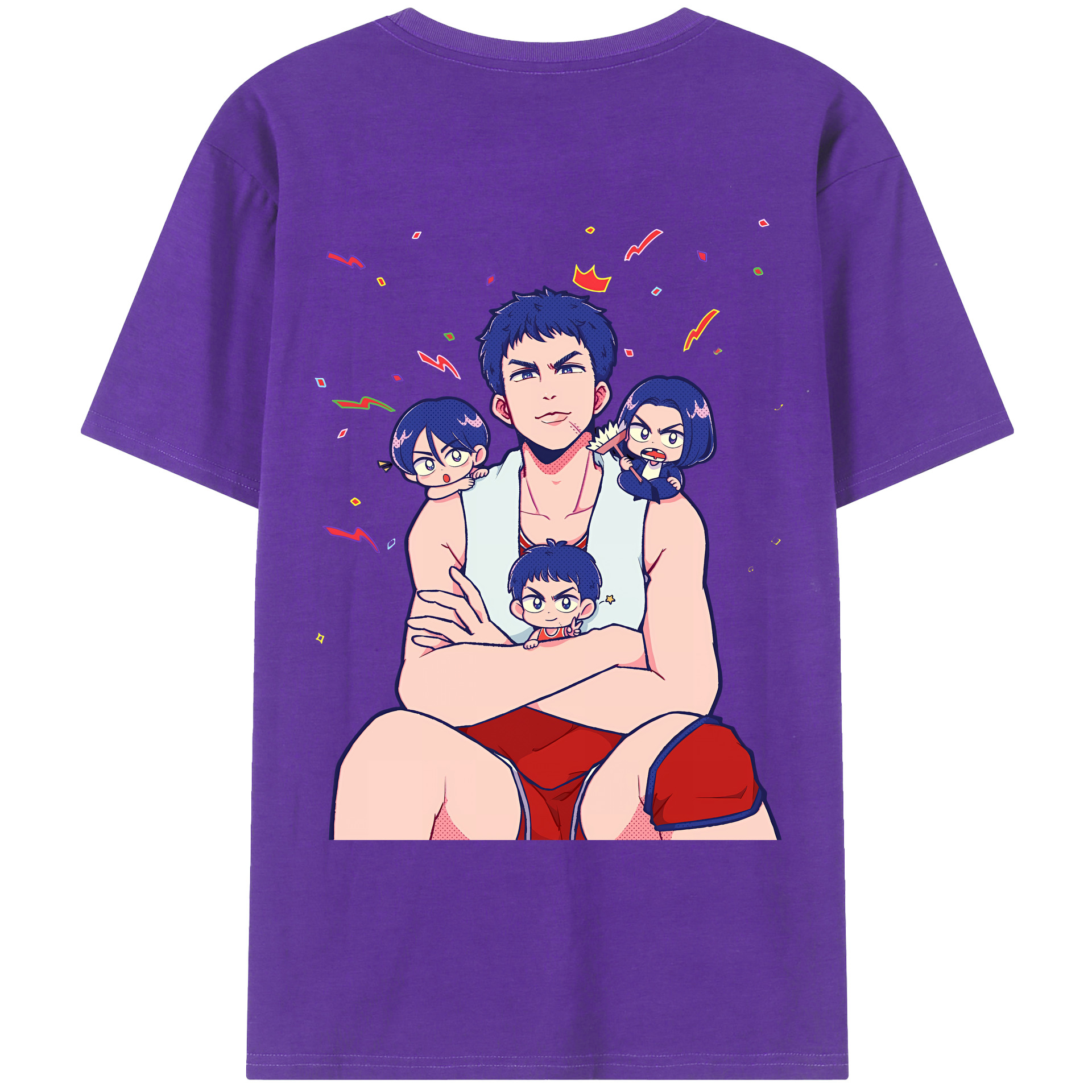 （画像用） SLAM DUNK／スラムダンク 綿100％ メンズ半袖Tシャツ（バックプリント） 通気性