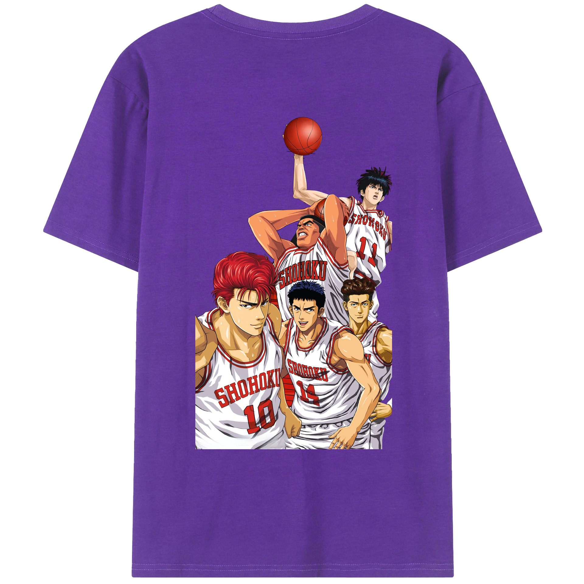 （画像用） SLAM DUNK／スラムダンク 綿100％ メンズ半袖Tシャツ（バックプリント） 通気性