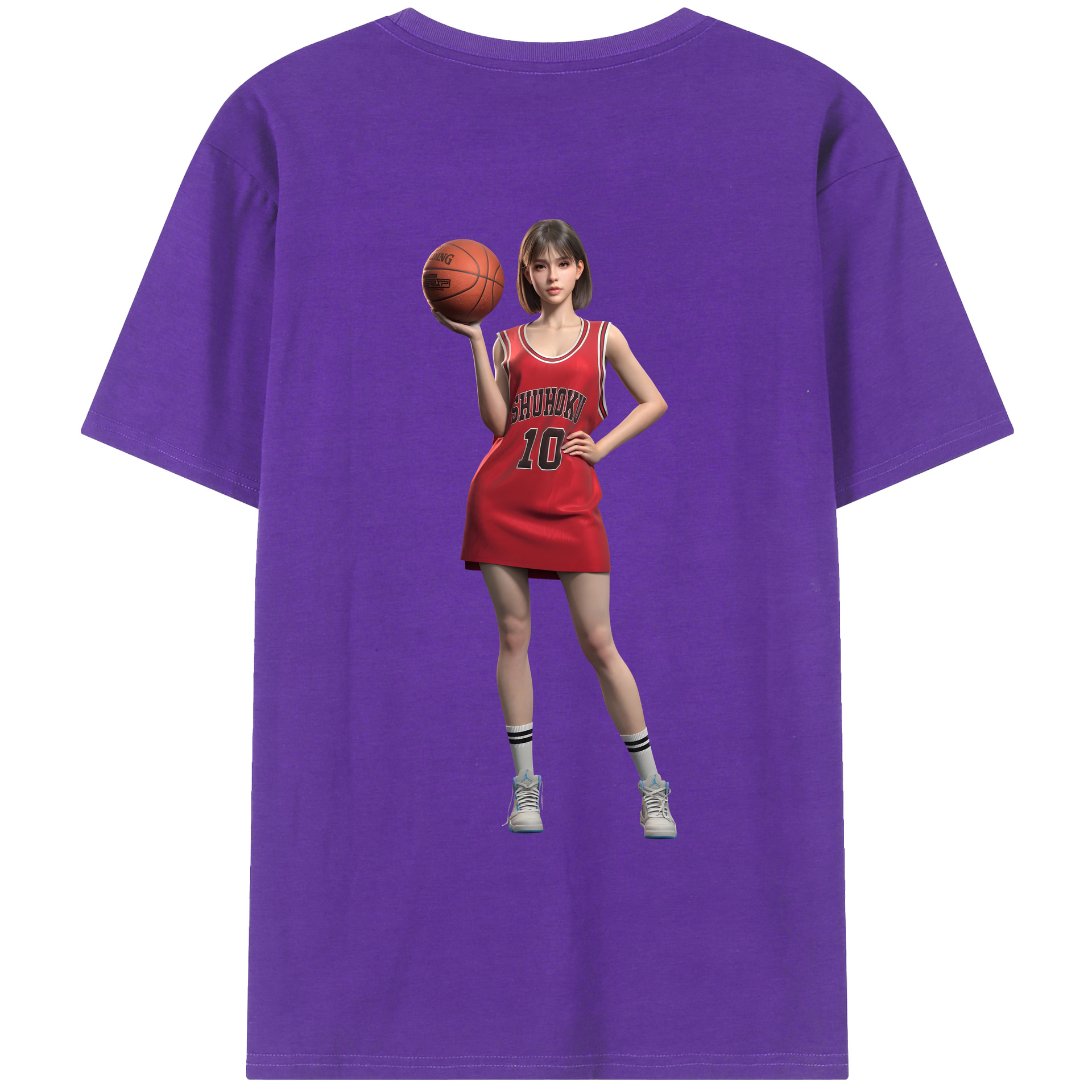 （画像用） SLAM DUNK／スラムダンク 綿100％ メンズ半袖Tシャツ（バックプリント） 通気性