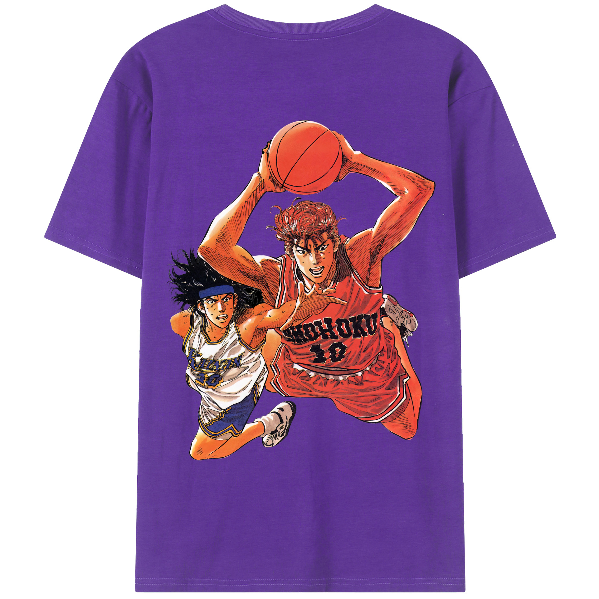 （画像用） SLAM DUNK／スラムダンク 綿100％ メンズ半袖Tシャツ（バックプリント） 通気性