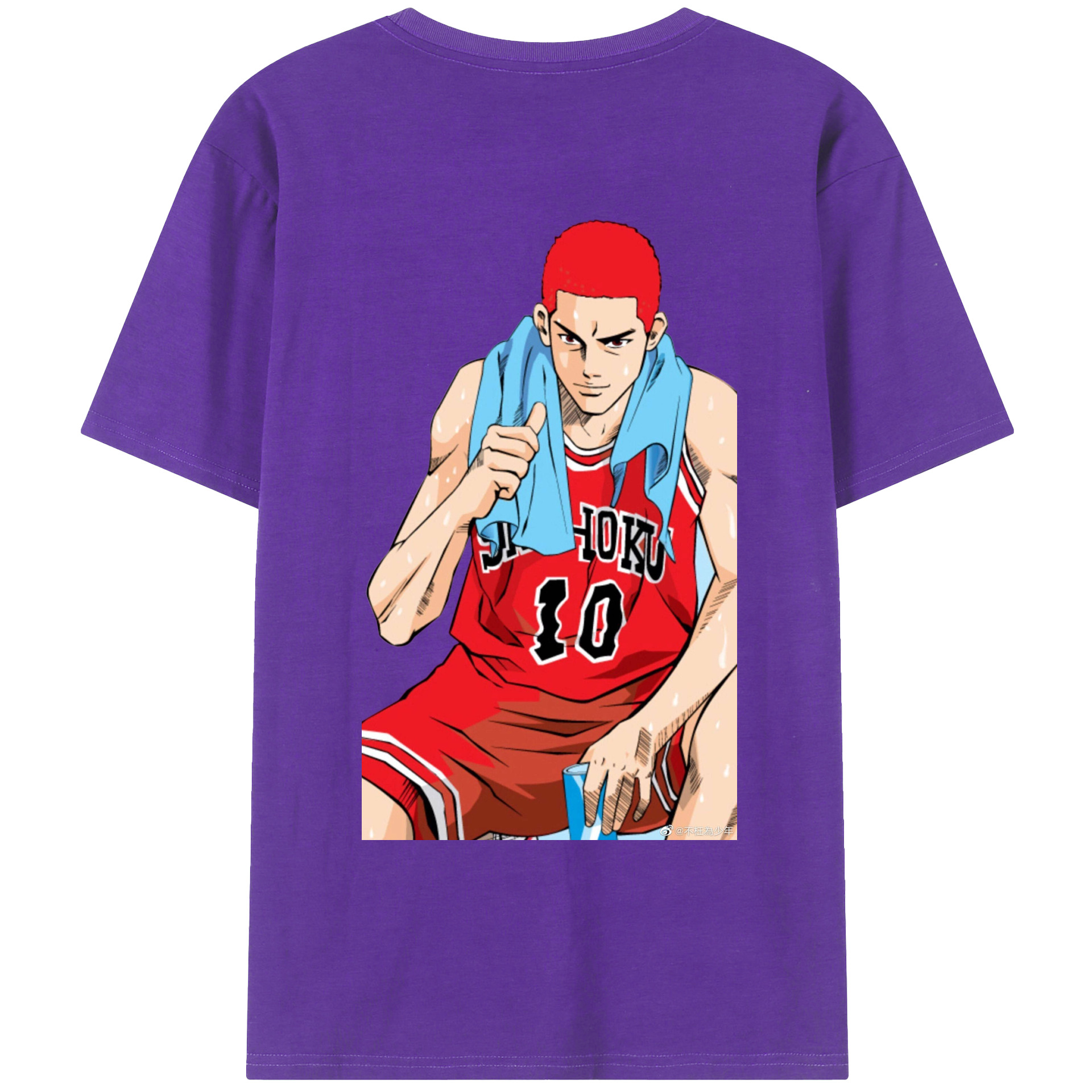 （画像用） SLAM DUNK／スラムダンク 綿100％ メンズ半袖Tシャツ（バックプリント） 通気性