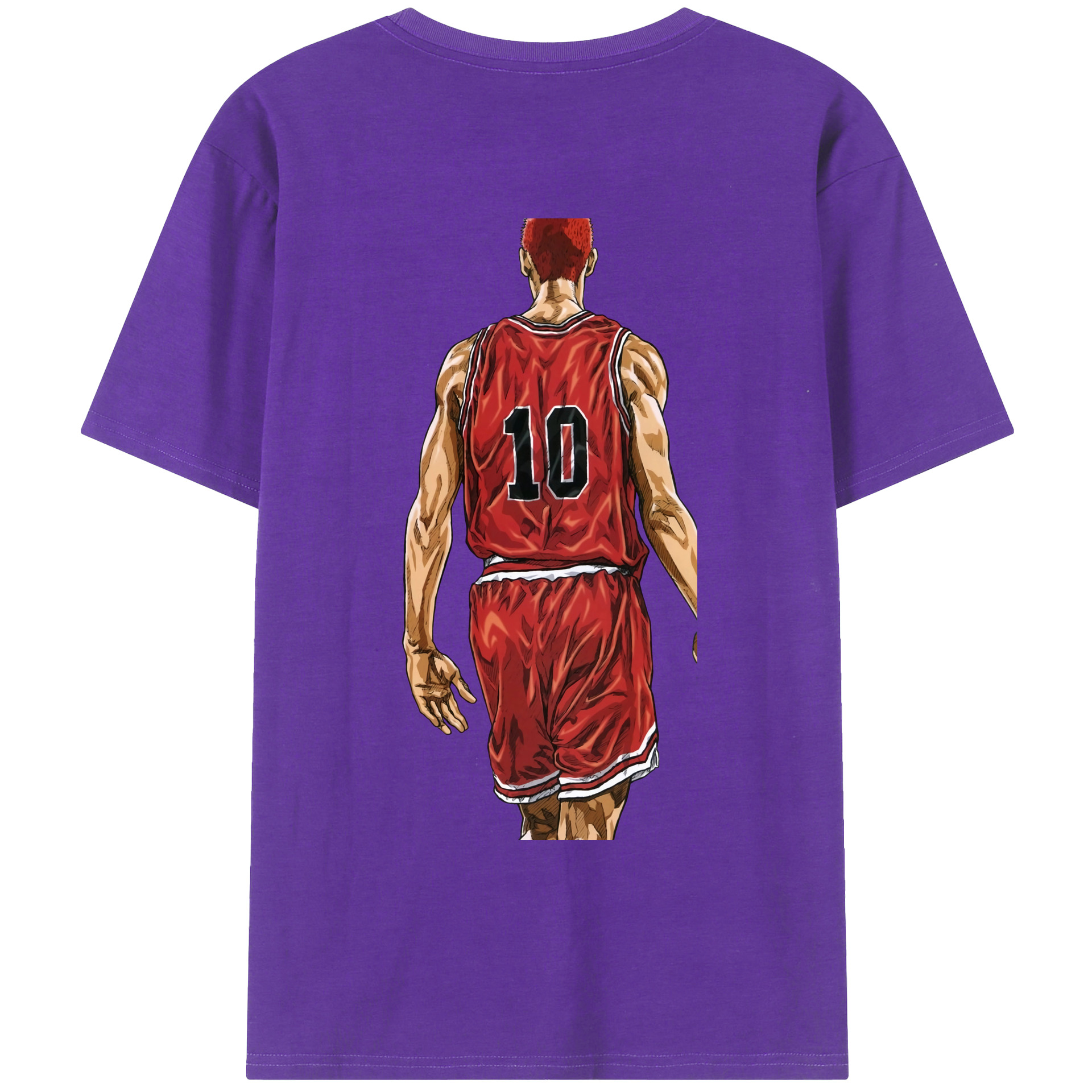 （画像用） SLAM DUNK／スラムダンク 綿100％ メンズ半袖Tシャツ（バックプリント） 通気性