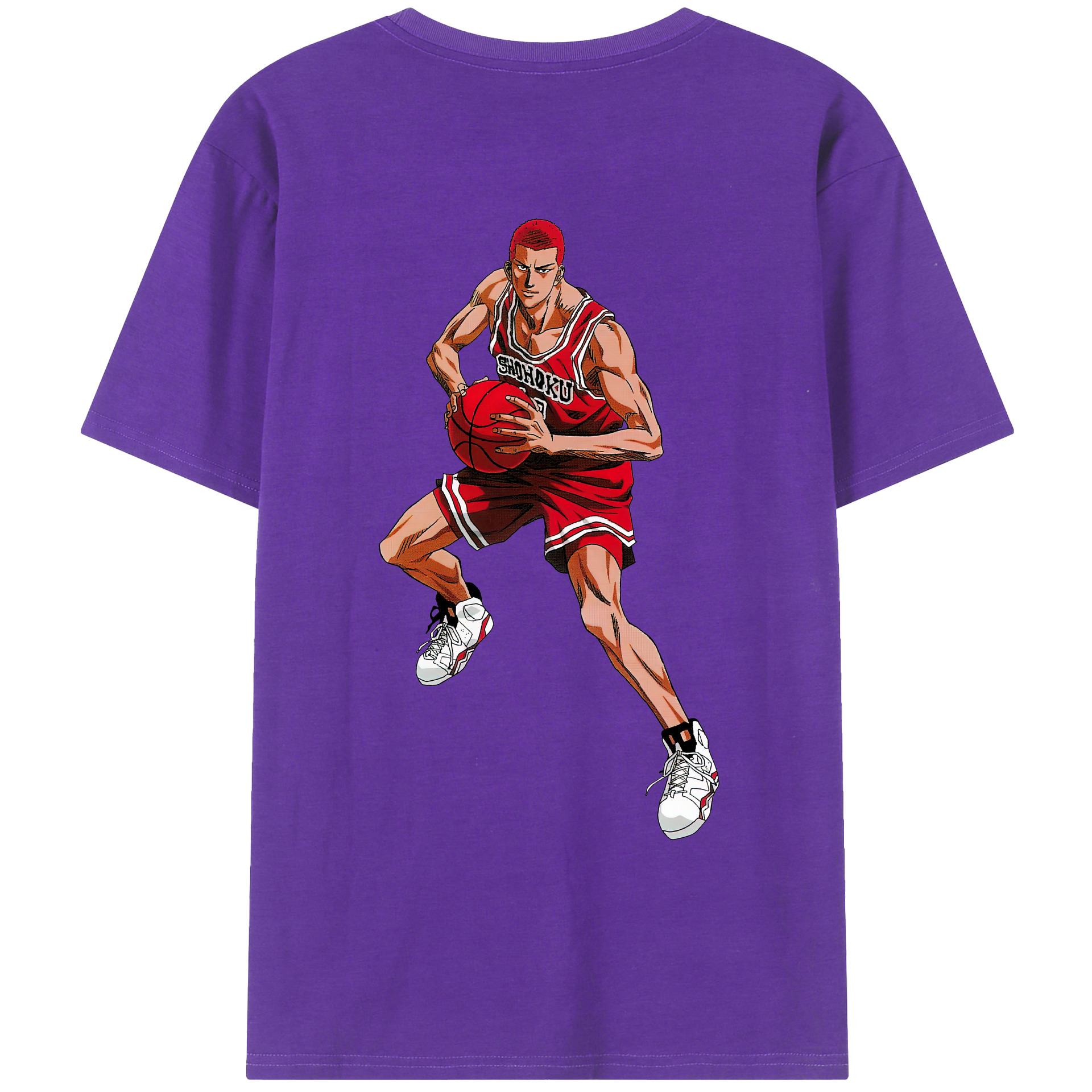 （画像用） SLAM DUNK／スラムダンク 綿100％ メンズ半袖Tシャツ（バックプリント） 通気性