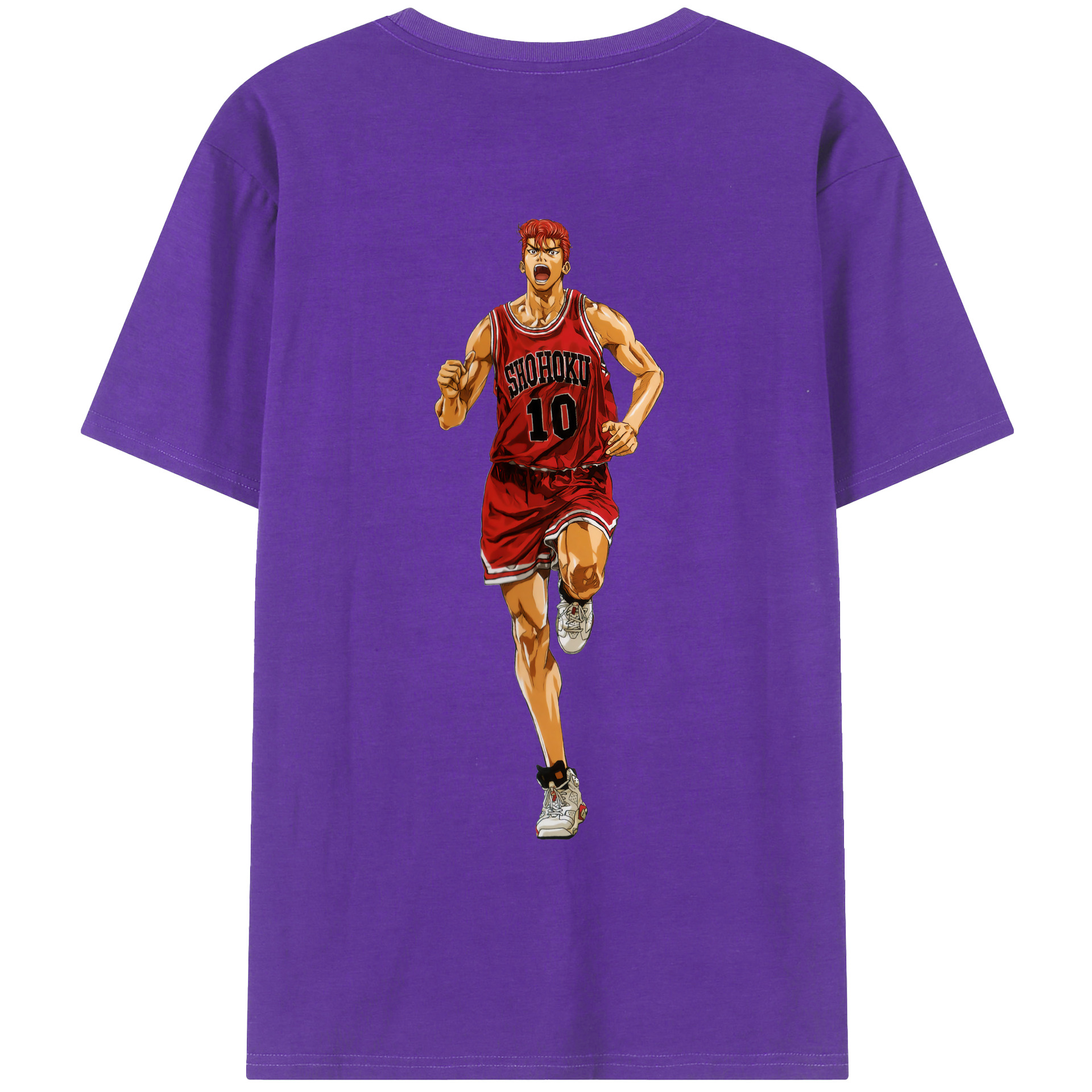 （画像用） SLAM DUNK／スラムダンク 綿100％ メンズ半袖Tシャツ（バックプリント） 通気性