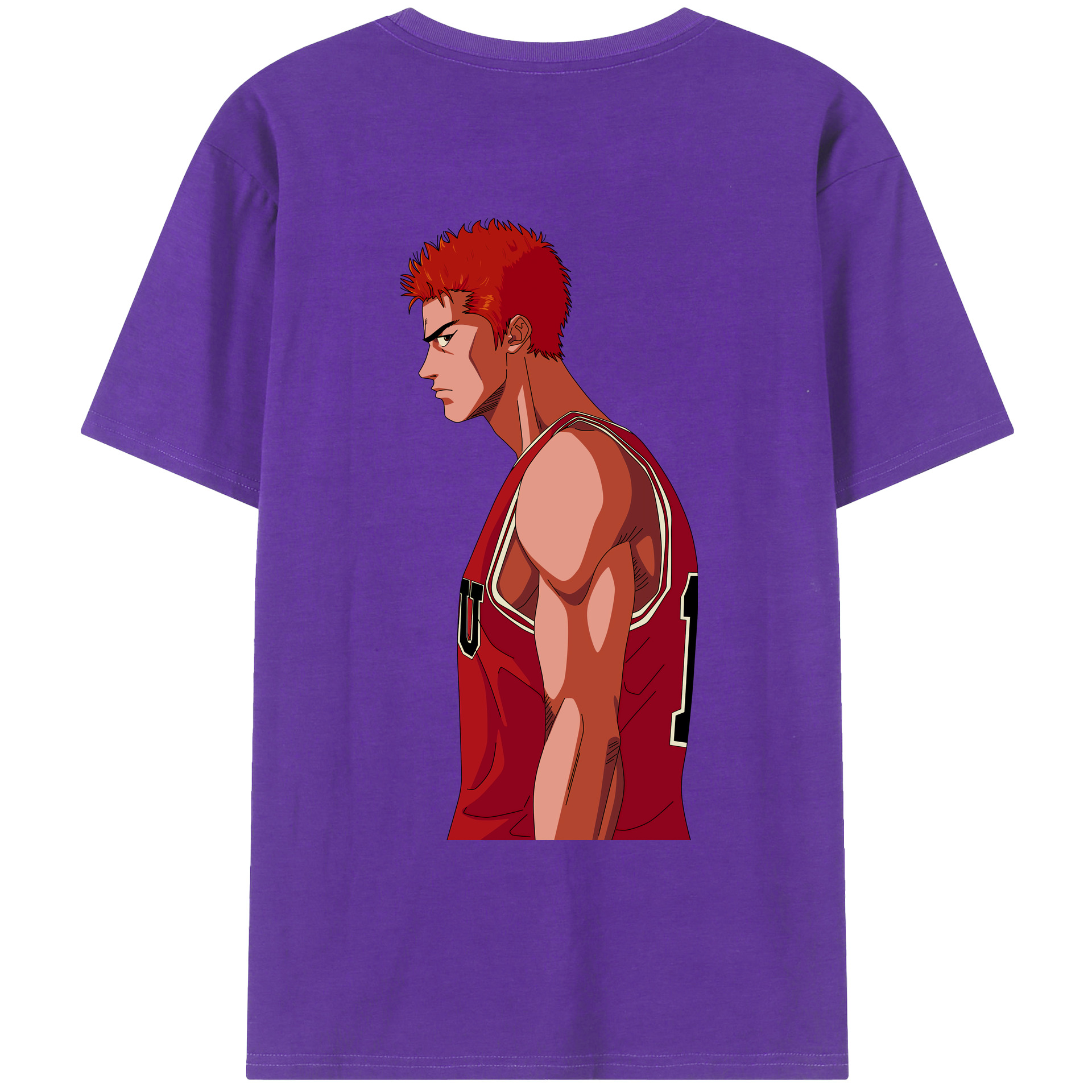 （画像用） SLAM DUNK／スラムダンク 綿100％ メンズ半袖Tシャツ（バックプリント） 通気性