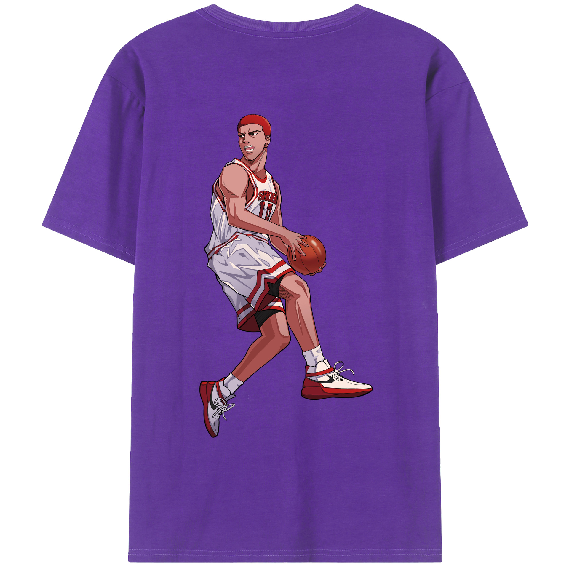 （画像用） SLAM DUNK／スラムダンク 綿100％ メンズ半袖Tシャツ（バックプリント） 通気性