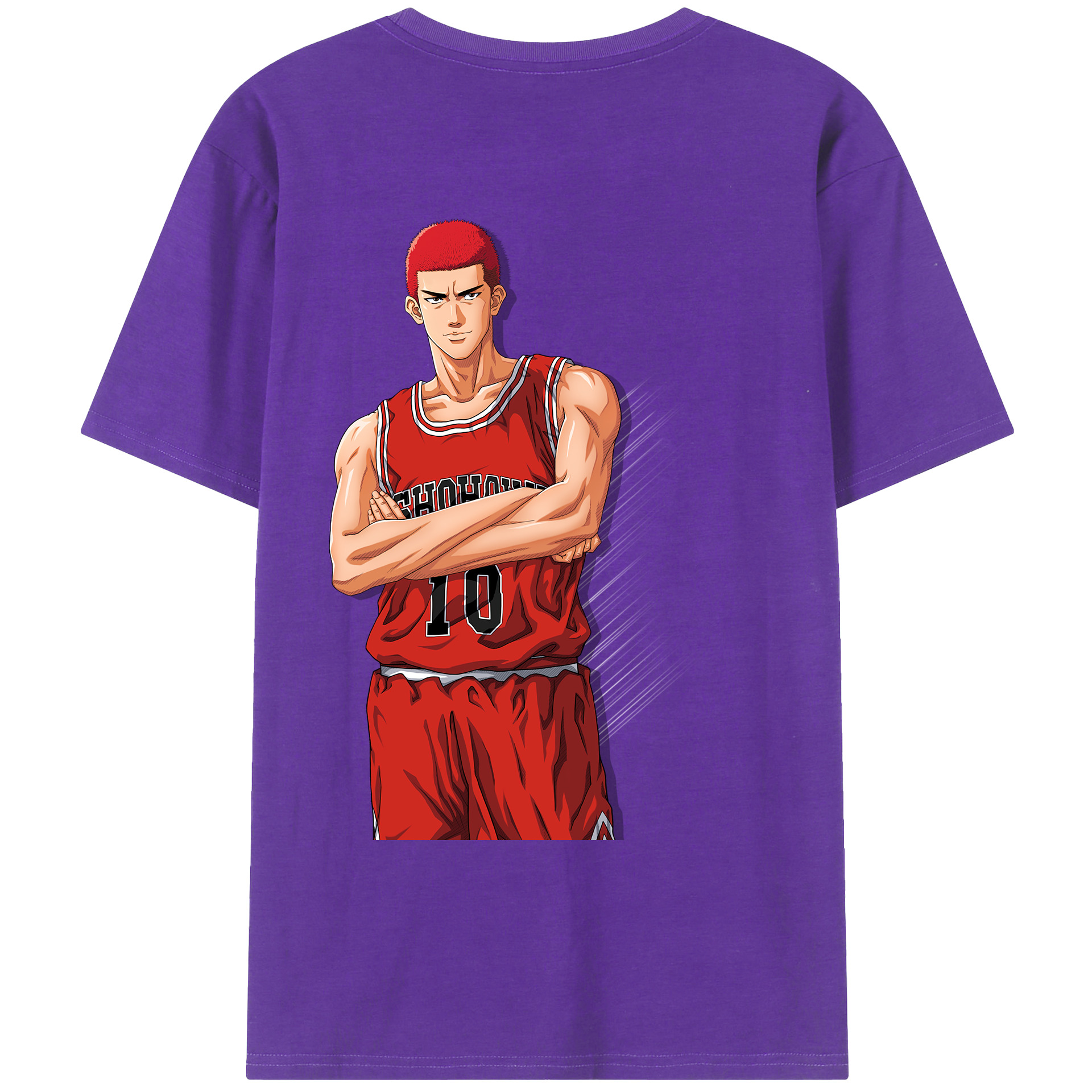 （画像用） SLAM DUNK／スラムダンク 綿100％ メンズ半袖Tシャツ（バックプリント） 通気性