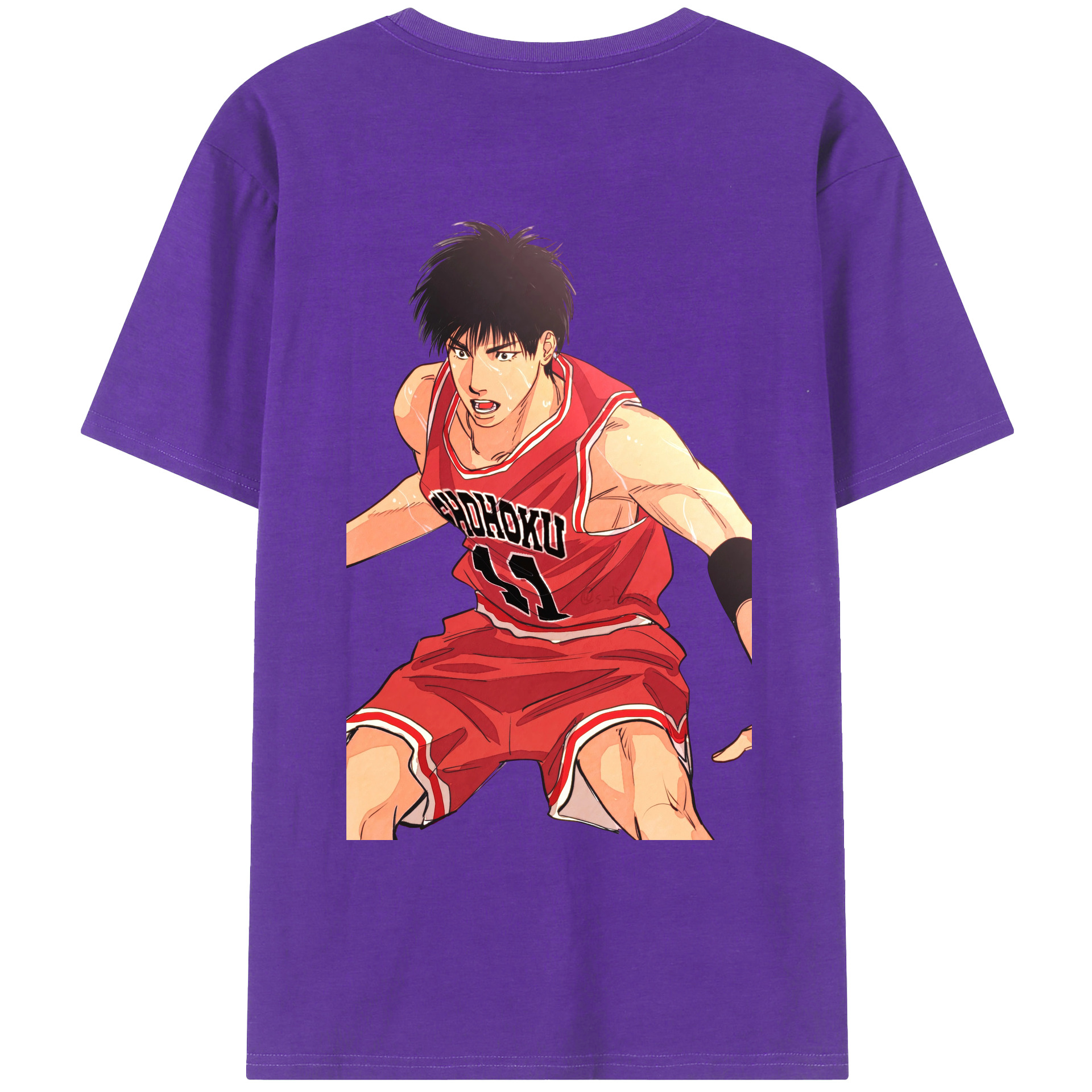 （画像用） SLAM DUNK／スラムダンク 綿100％ メンズ半袖Tシャツ（バックプリント） 通気性