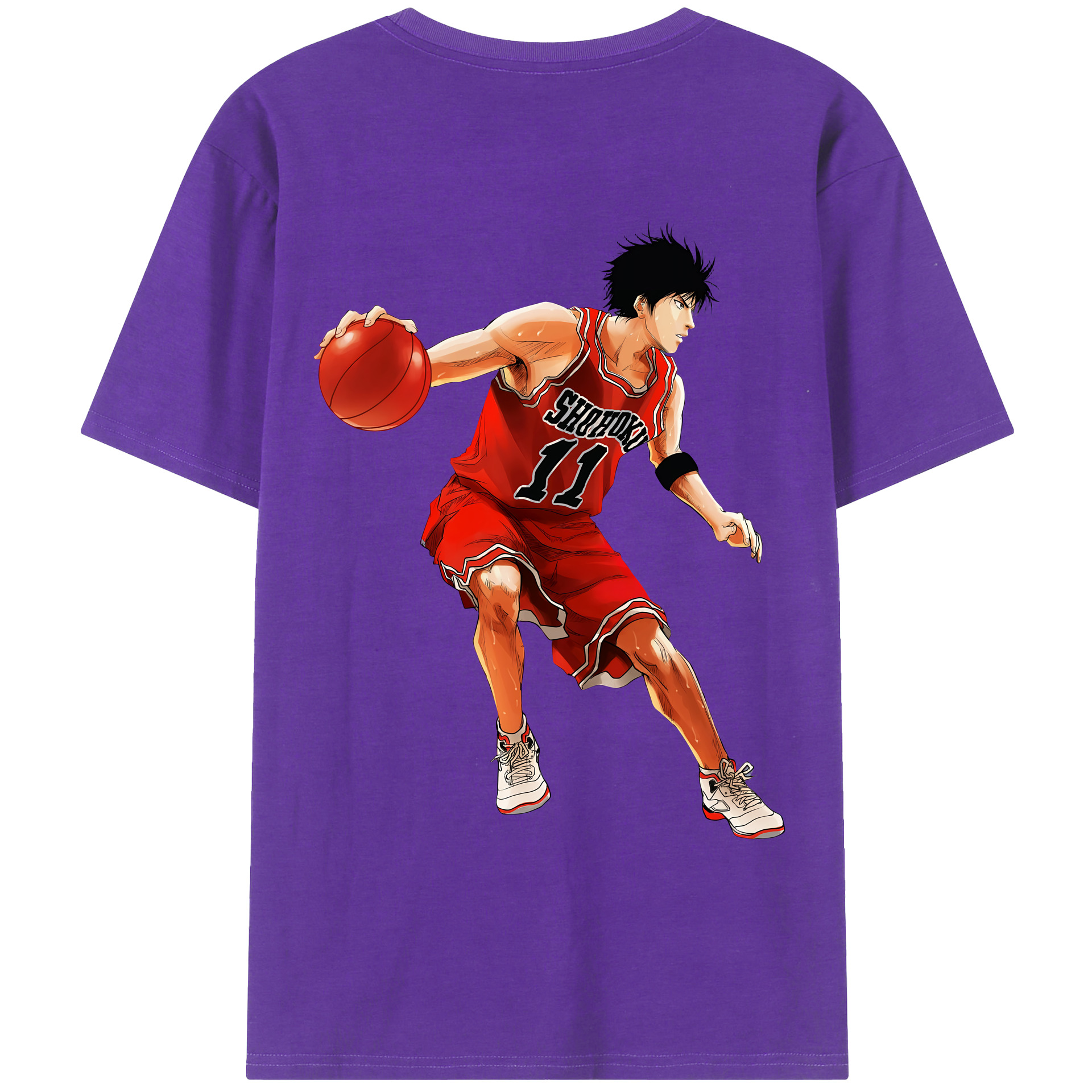 （画像用） SLAM DUNK／スラムダンク 綿100％ メンズ半袖Tシャツ（バックプリント） 通気性