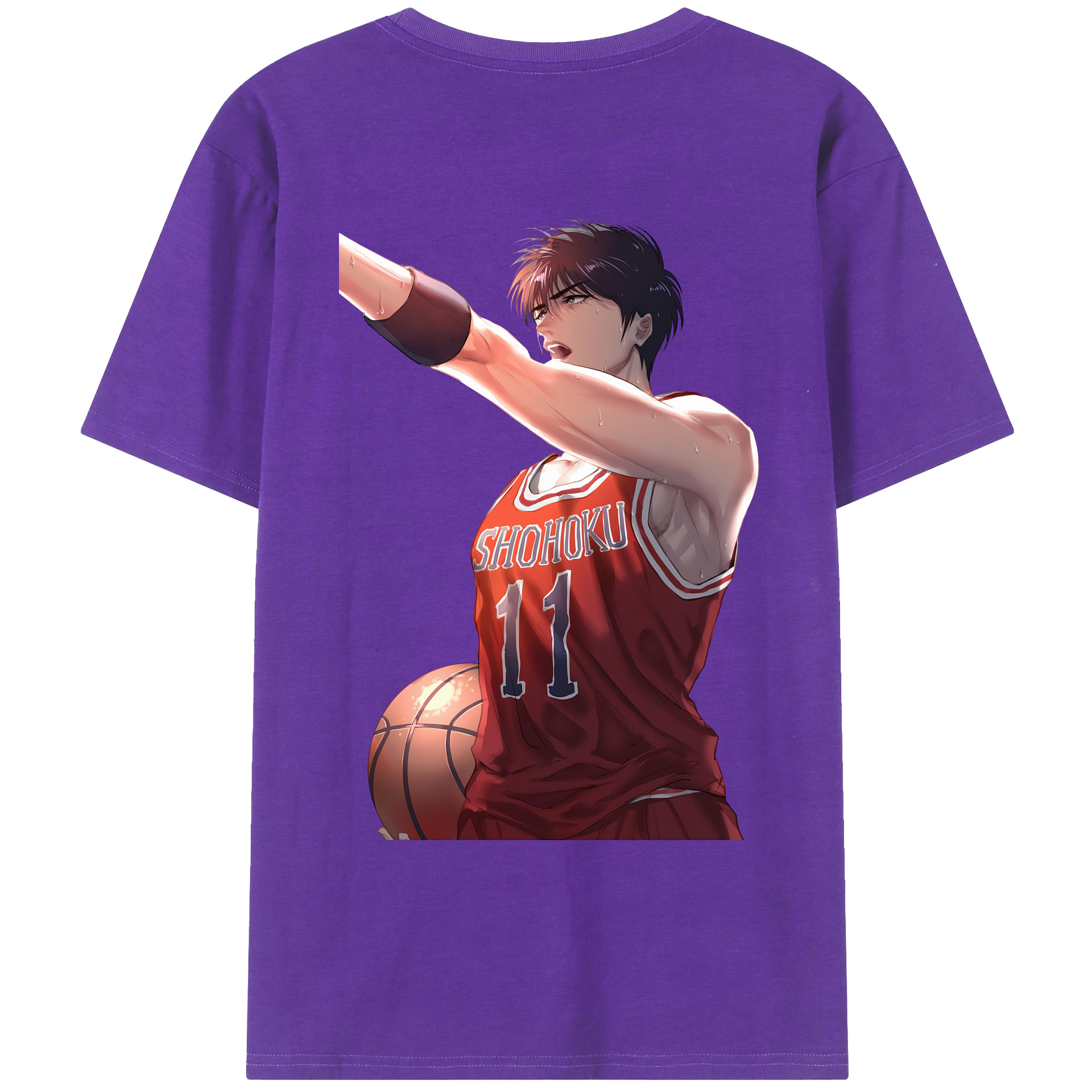 （画像用） SLAM DUNK／スラムダンク 綿100％ メンズ半袖Tシャツ（バックプリント） 通気性