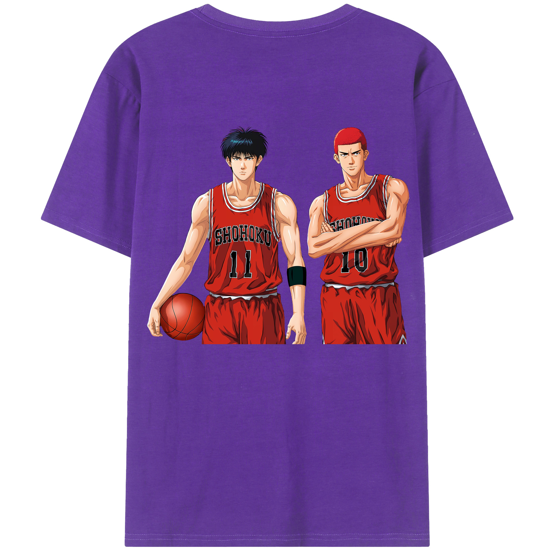 （画像用） SLAM DUNK／スラムダンク 綿100％ メンズ半袖Tシャツ（バックプリント） 通気性