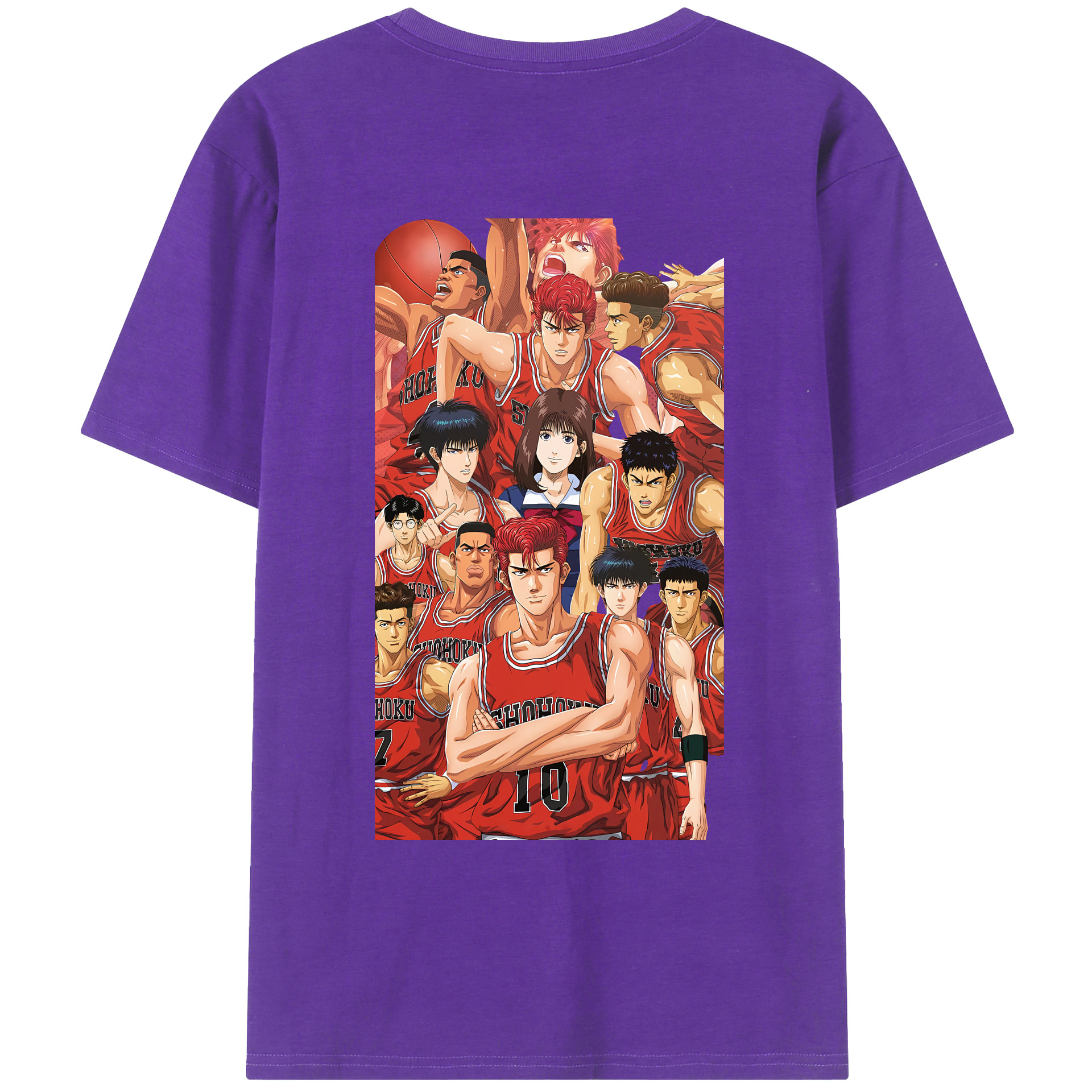 （画像用） SLAM DUNK／スラムダンク 綿100％ メンズ半袖Tシャツ（バックプリント） 通気性
