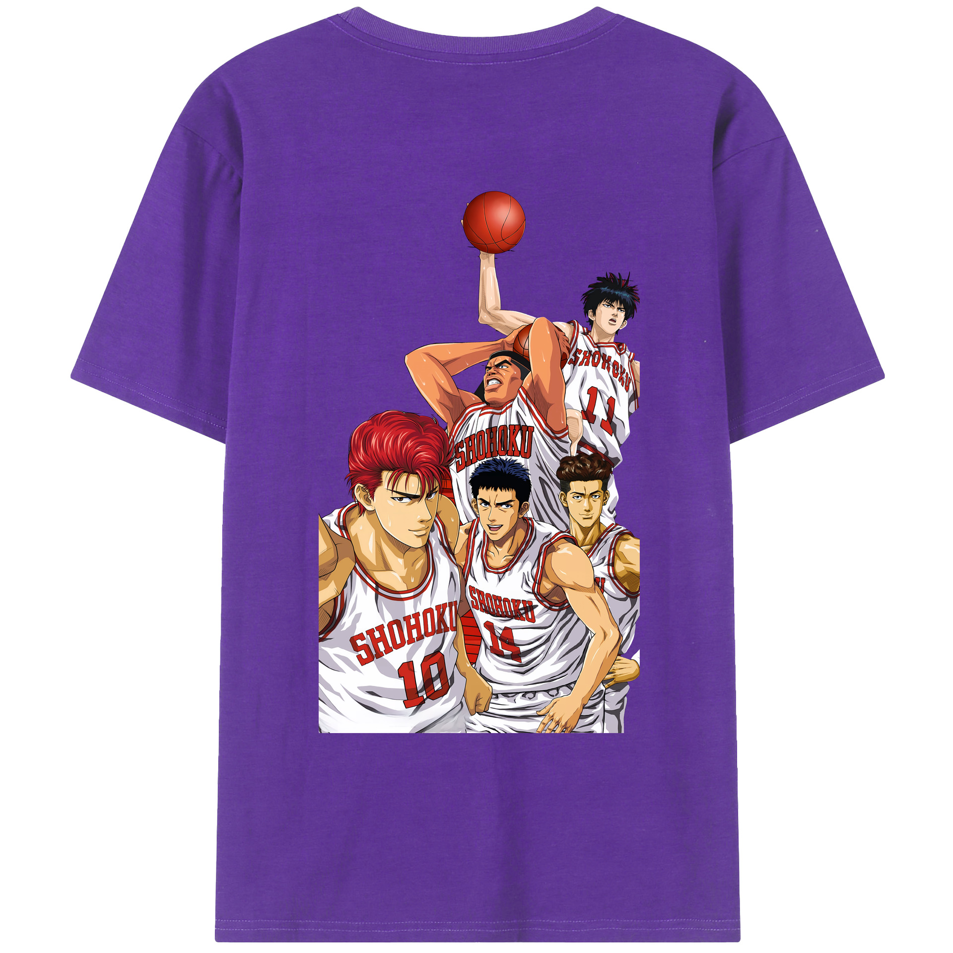 （画像用） SLAM DUNK／スラムダンク 綿100％ メンズ半袖Tシャツ（バックプリント） 通気性