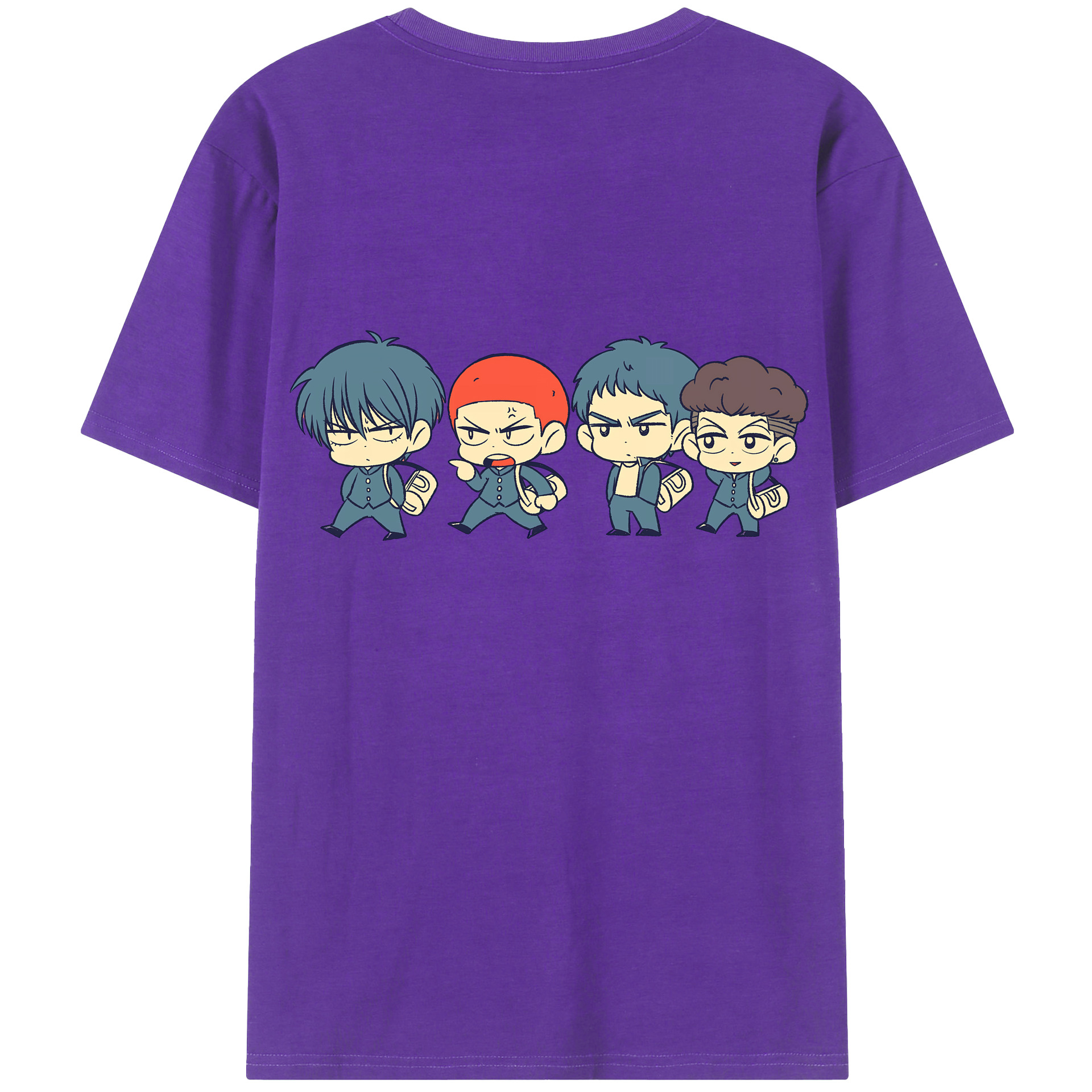 （画像用） SLAM DUNK／スラムダンク 綿100％ メンズ半袖Tシャツ（バックプリント） 通気性