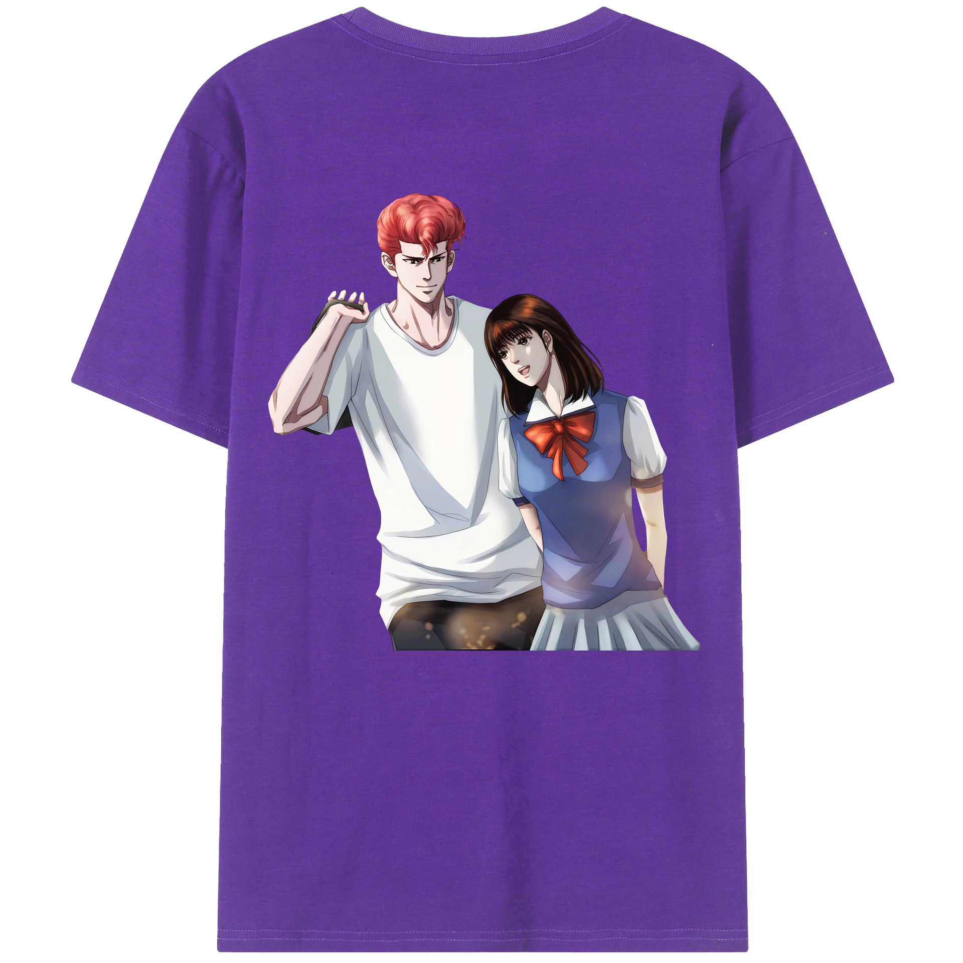 （画像用） SLAM DUNK／スラムダンク 綿100％ メンズ半袖Tシャツ（バックプリント） 通気性