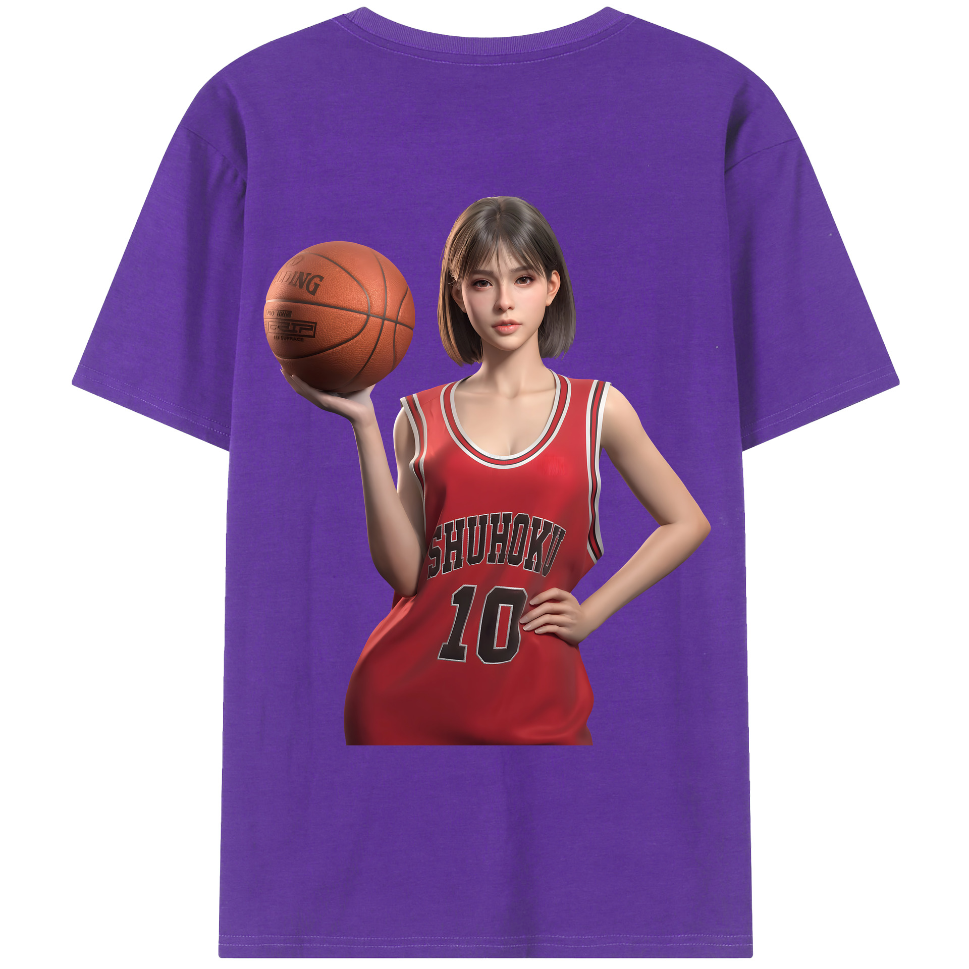 （画像用） SLAM DUNK／スラムダンク 綿100％ メンズ半袖Tシャツ（バックプリント） 通気性