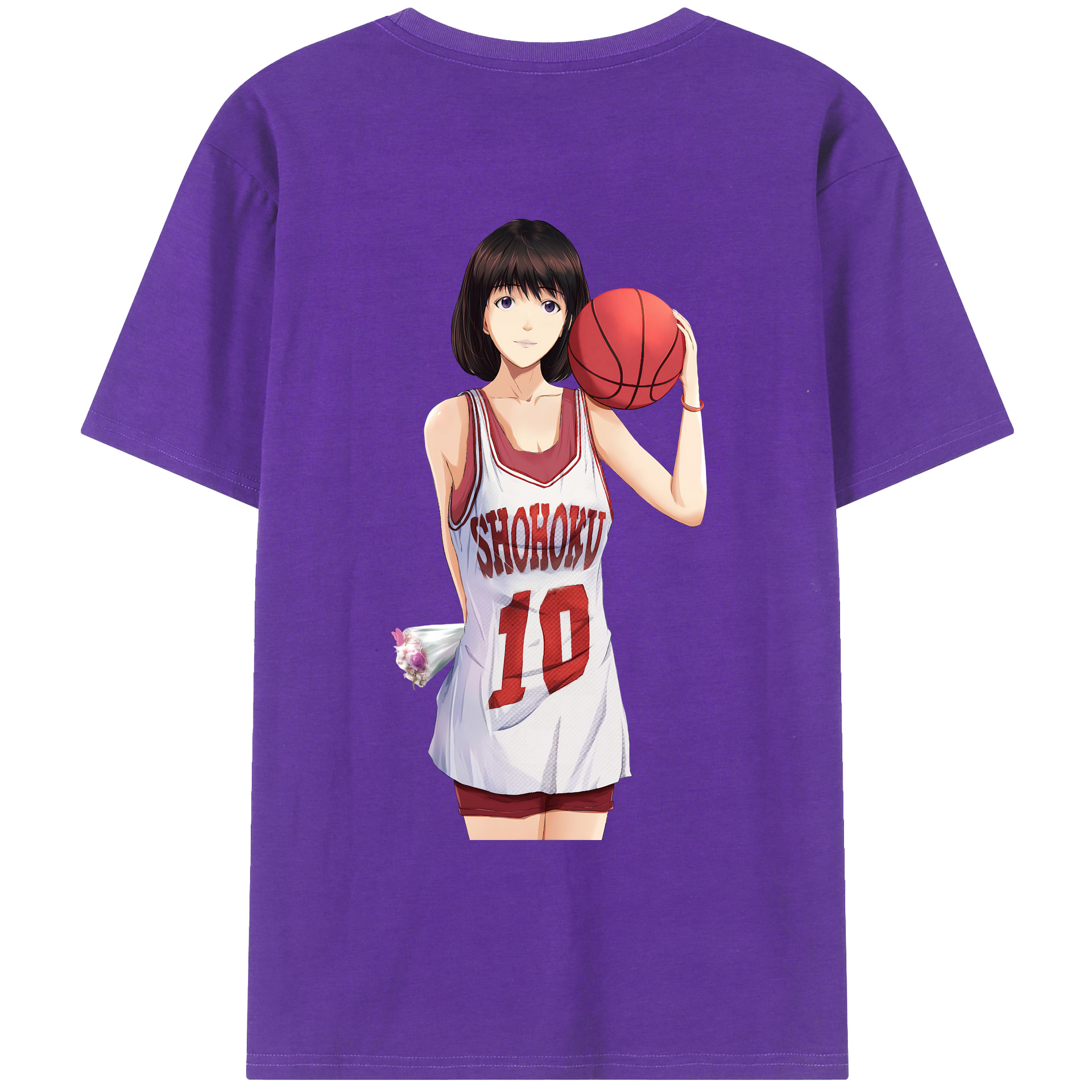 （画像用） SLAM DUNK／スラムダンク 綿100％ メンズ半袖Tシャツ（バックプリント） 通気性