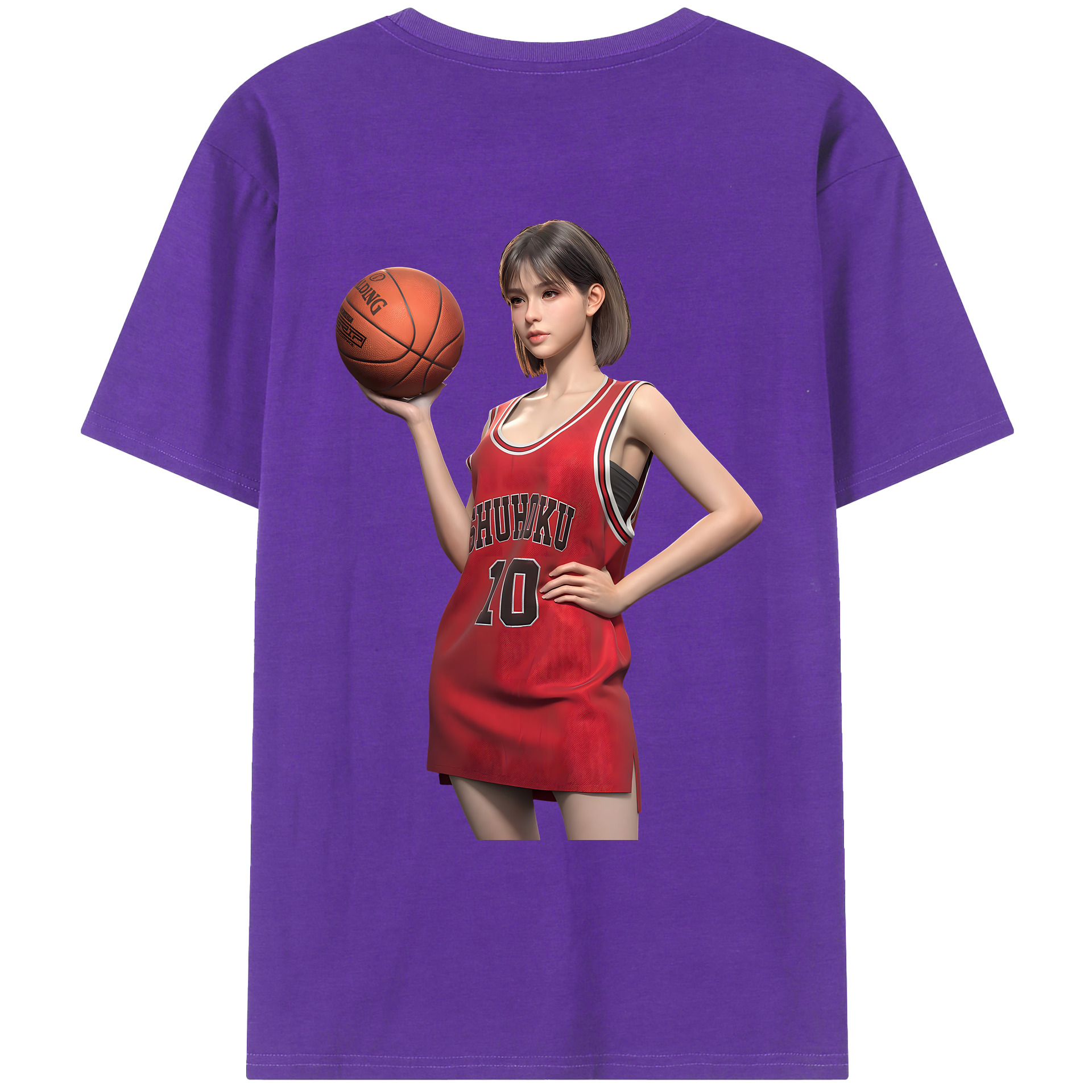 （画像用） SLAM DUNK／スラムダンク 綿100％ メンズ半袖Tシャツ（バックプリント） 通気性