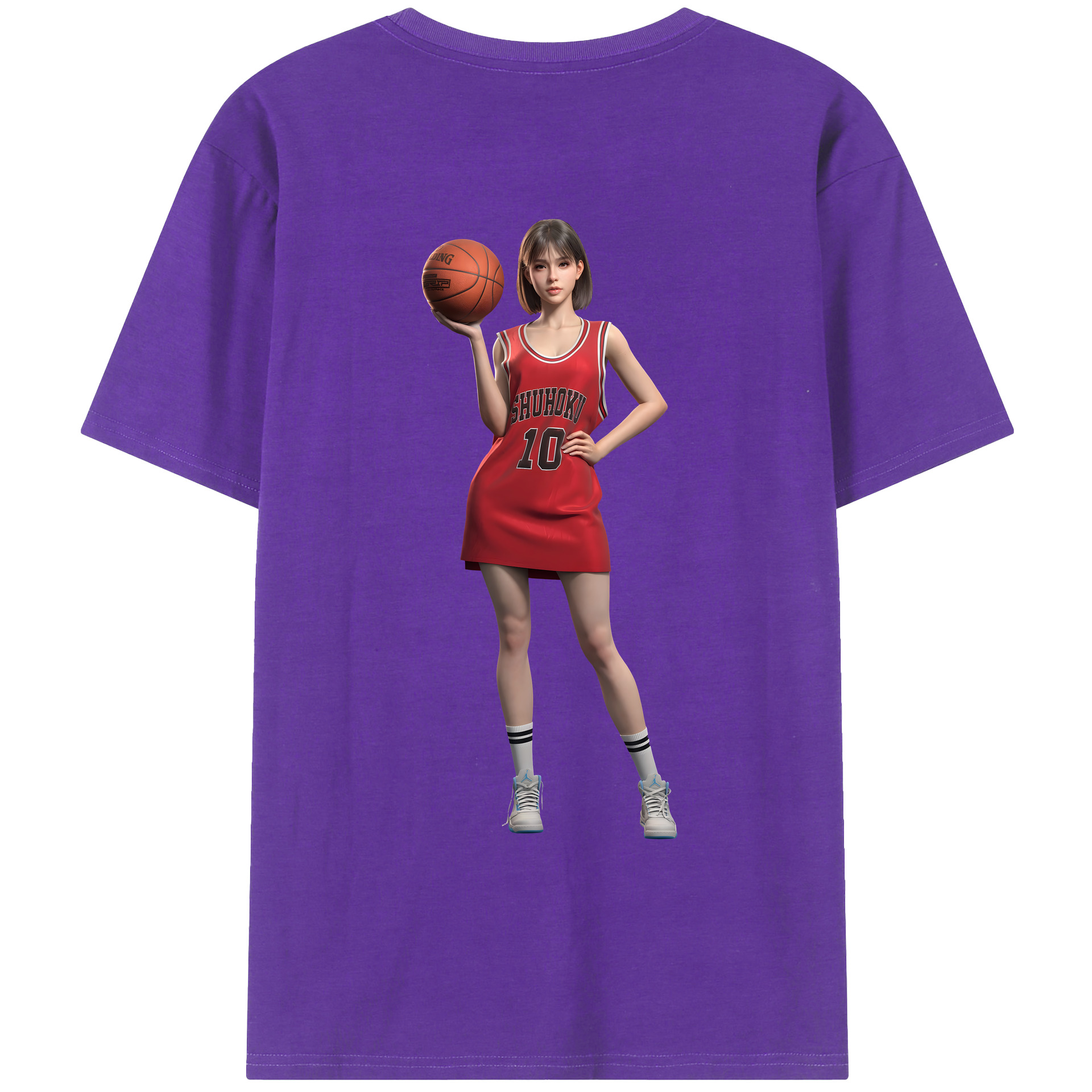 （画像用） SLAM DUNK／スラムダンク 綿100％ メンズ半袖Tシャツ（バックプリント） 通気性