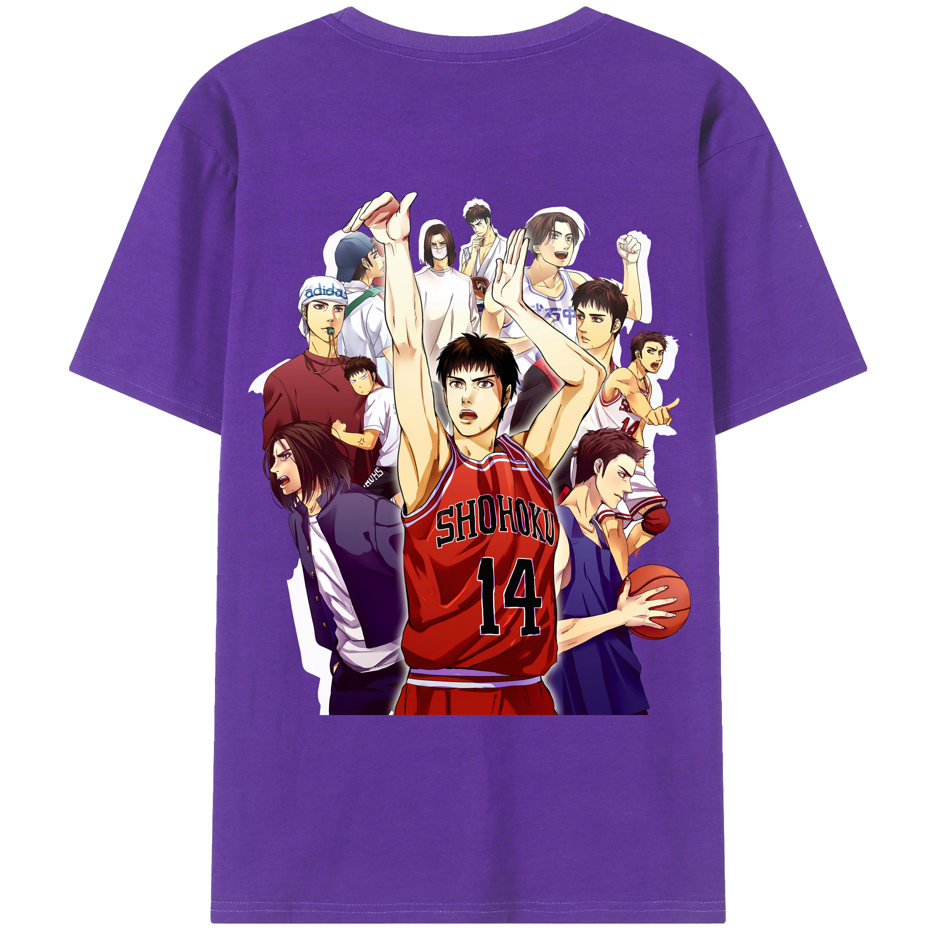 （画像用） SLAM DUNK／スラムダンク 綿100％ メンズ半袖Tシャツ（バックプリント） 通気性