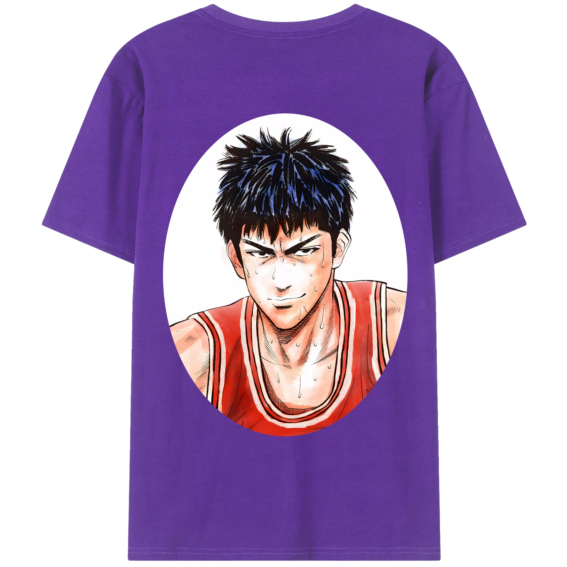 （画像用） SLAM DUNK／スラムダンク 綿100％ メンズ半袖Tシャツ（バックプリント） 通気性