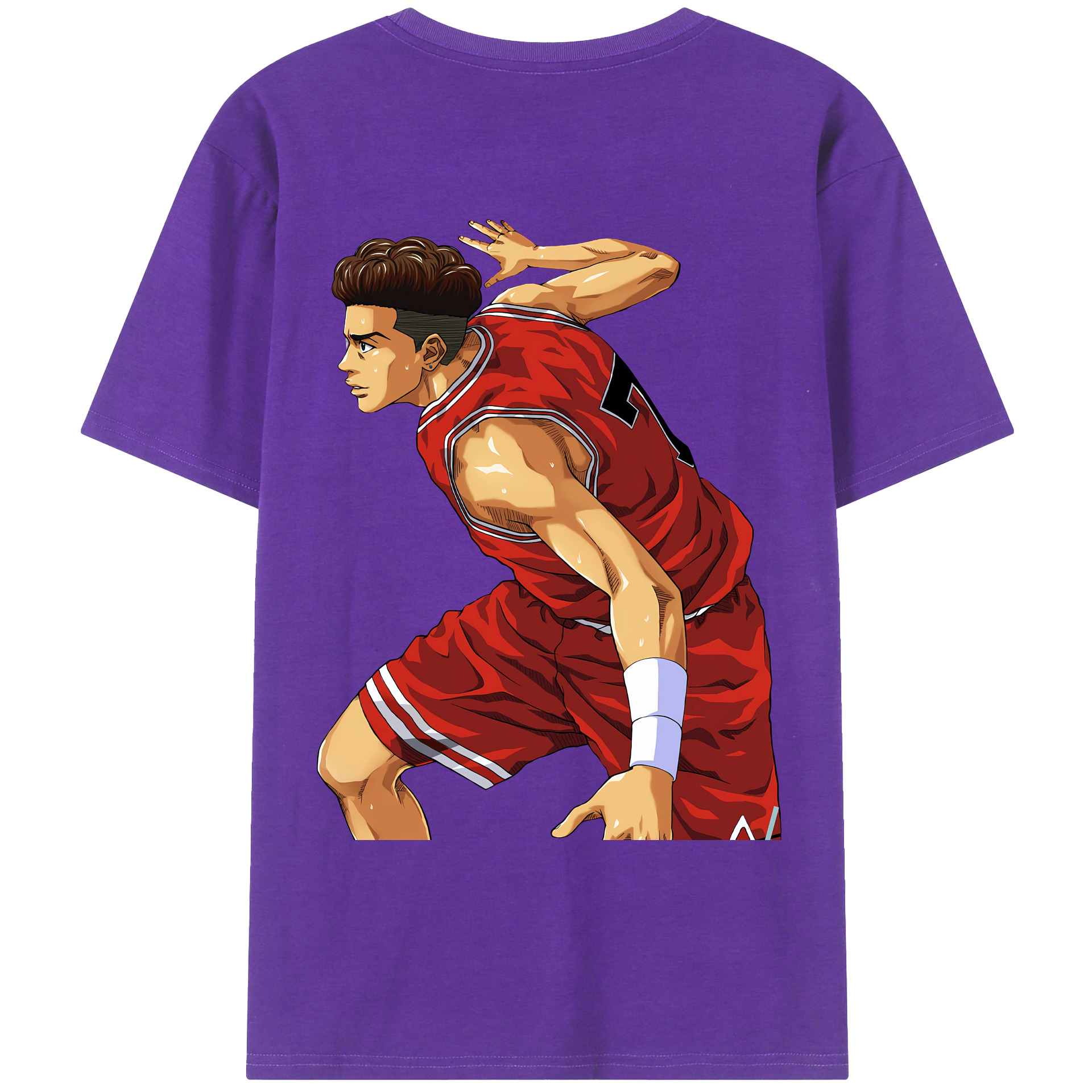 （画像用） SLAM DUNK／スラムダンク 綿100％ メンズ半袖Tシャツ（バックプリント） 通気性