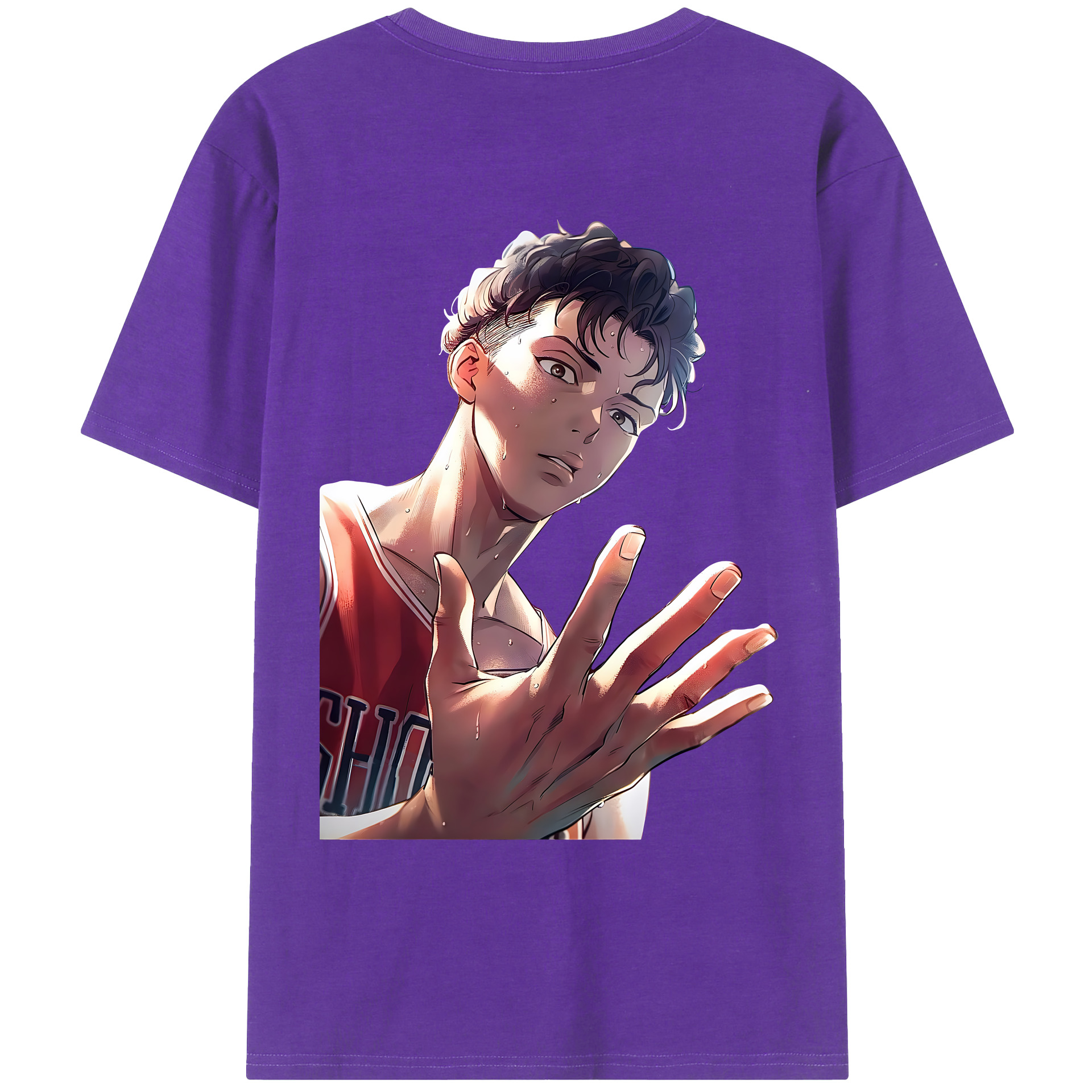 （画像用） SLAM DUNK／スラムダンク 綿100％ メンズ半袖Tシャツ（バックプリント） 通気性