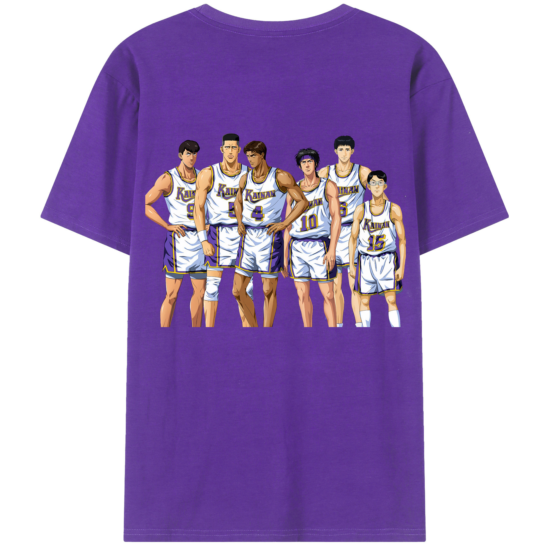 （画像用） SLAM DUNK／スラムダンク 綿100％ メンズ半袖Tシャツ（バックプリント） 通気性