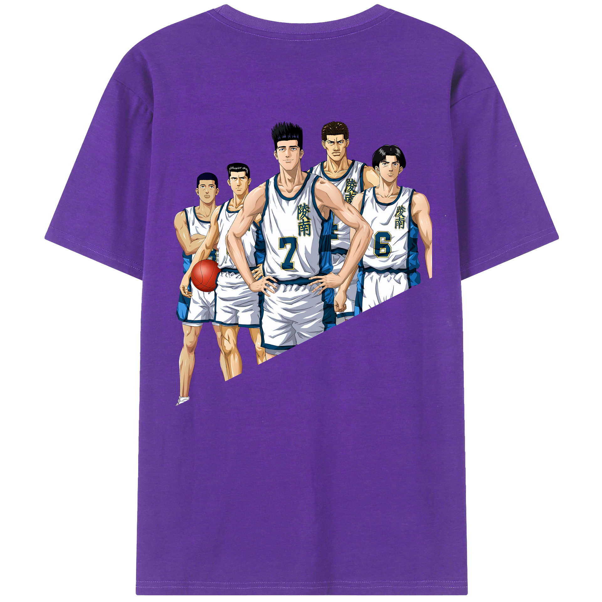 （画像用） SLAM DUNK／スラムダンク 綿100％ メンズ半袖Tシャツ（バックプリント） 通気性