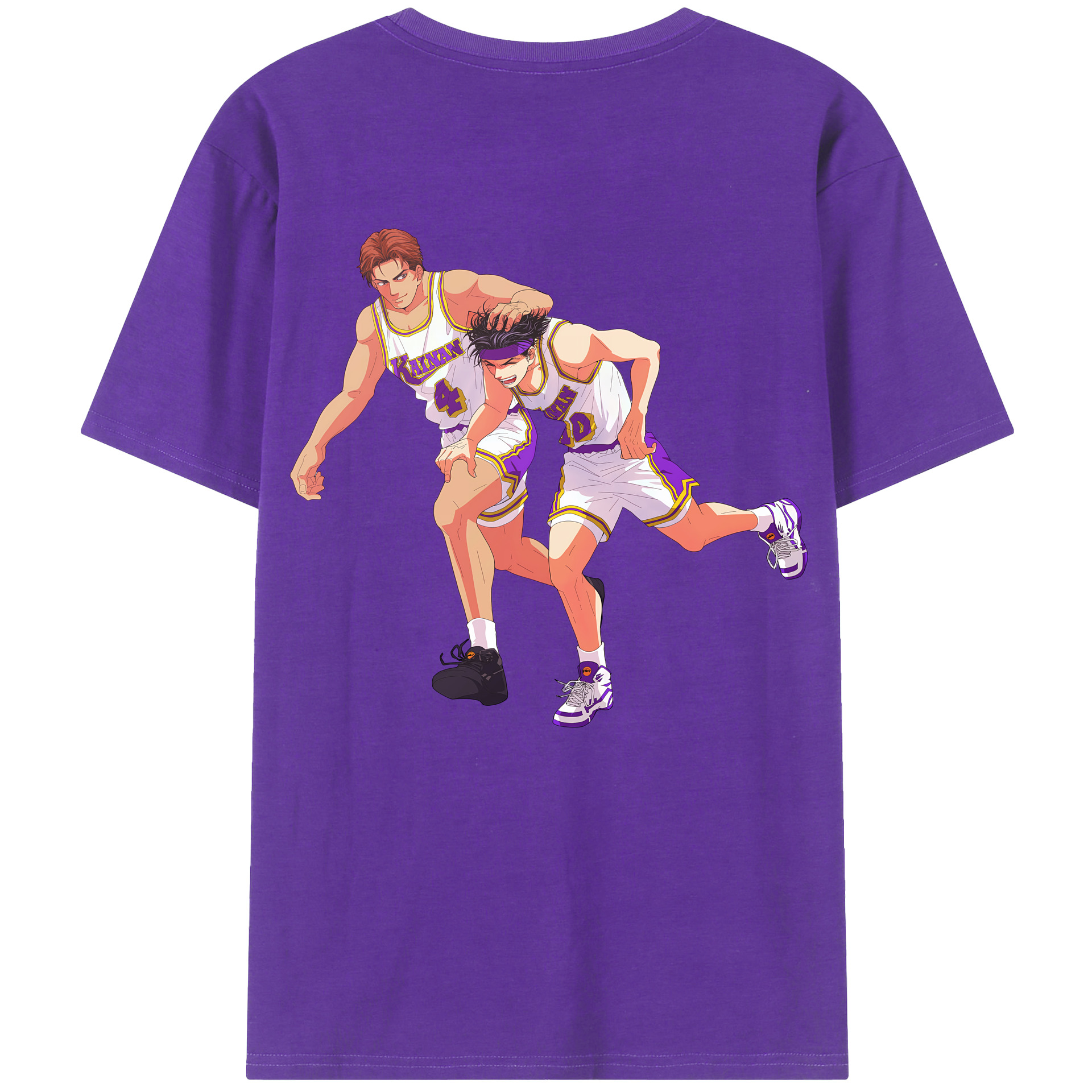 （画像用） SLAM DUNK／スラムダンク 綿100％ メンズ半袖Tシャツ（バックプリント） 通気性