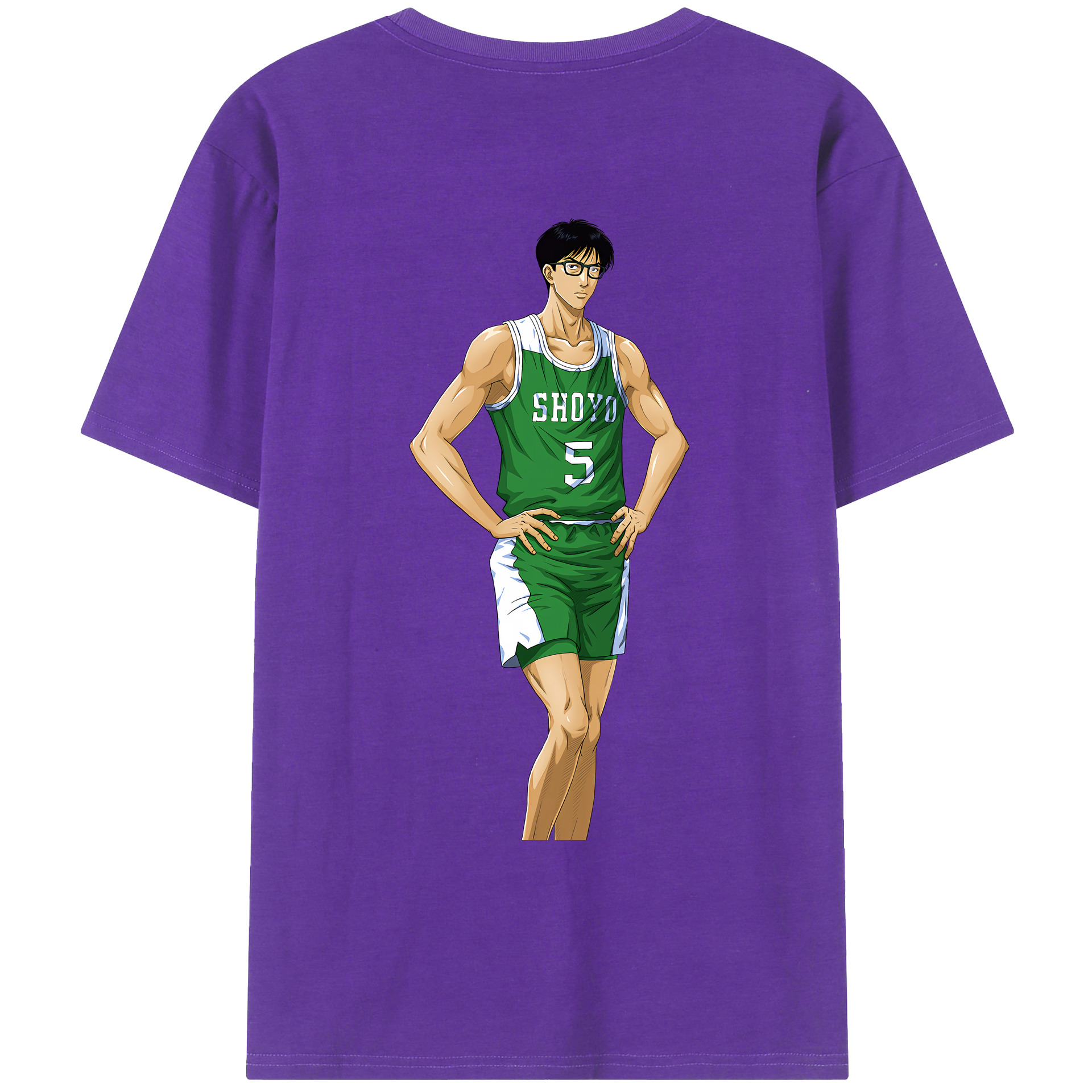 （画像用） SLAM DUNK／スラムダンク 綿100％ メンズ半袖Tシャツ（バックプリント） 通気性