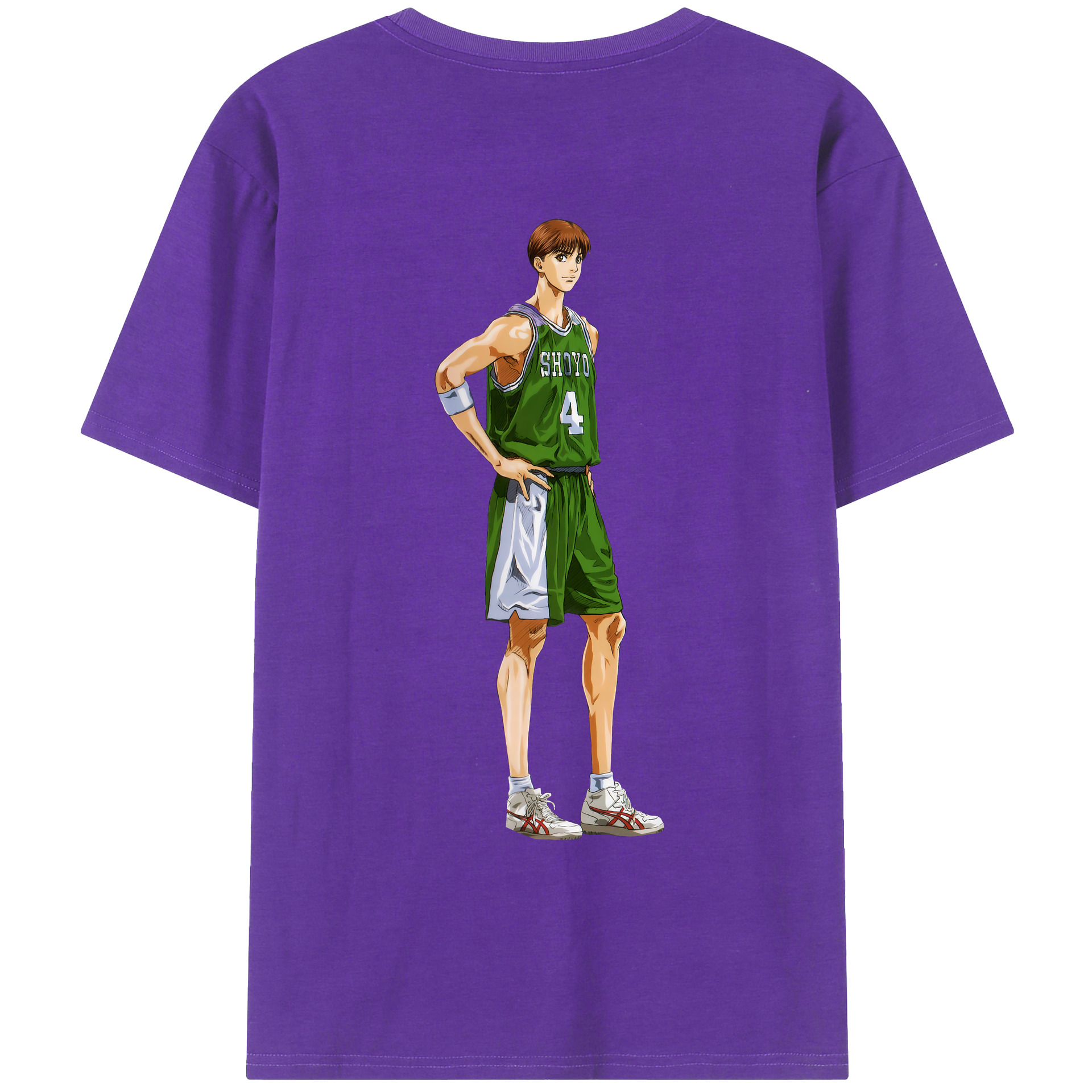 （画像用） SLAM DUNK／スラムダンク 綿100％ メンズ半袖Tシャツ（バックプリント） 通気性