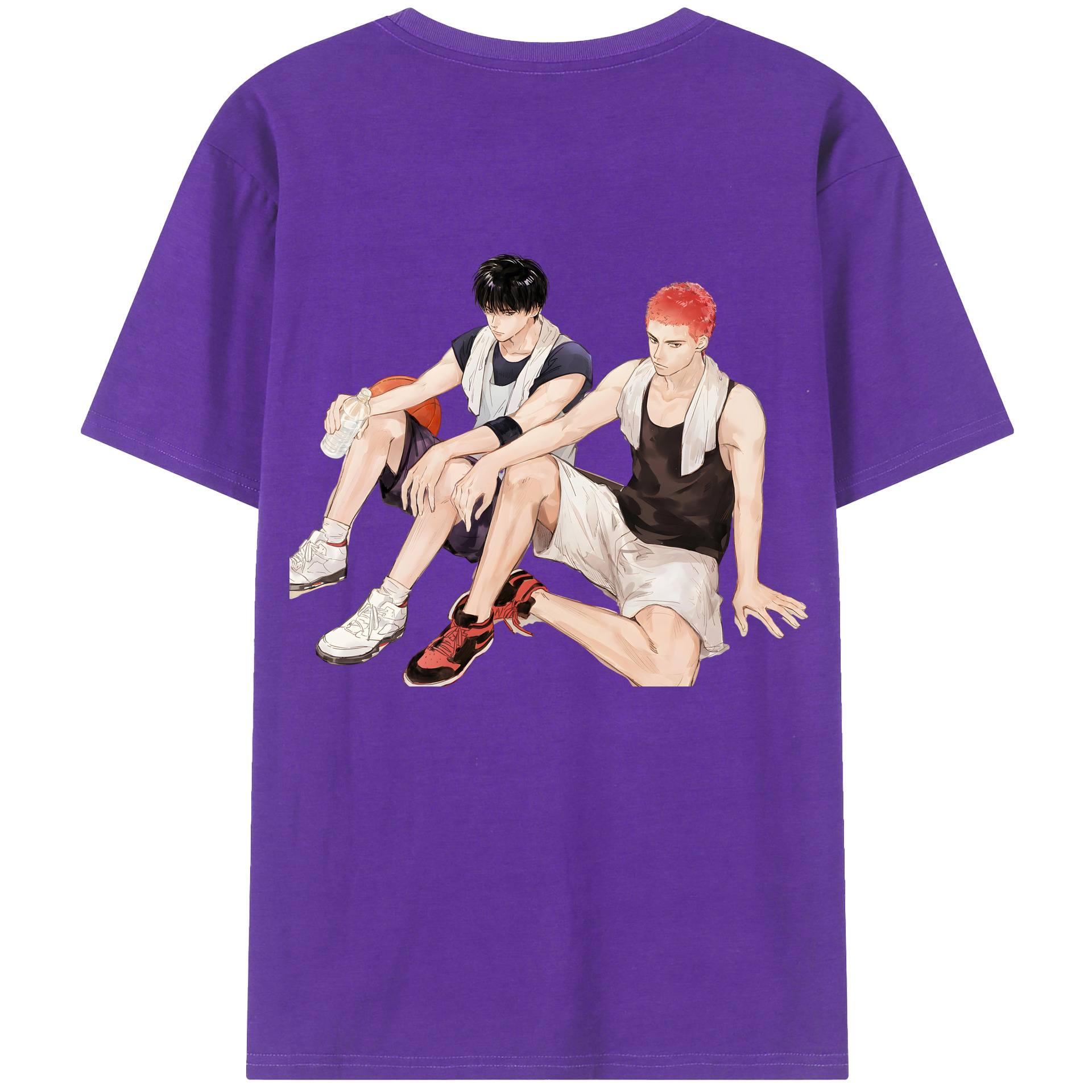 （画像用） SLAM DUNK／スラムダンク 綿100％ メンズ半袖Tシャツ（バックプリント） 通気性